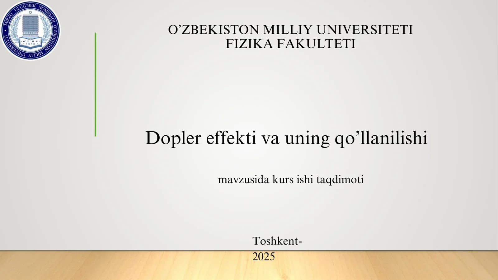 Dopler effekti va uning qo’llanilishi