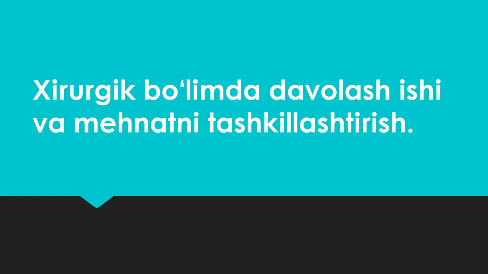 Stomatologiyada Xirurgiya boʻlimi haqida