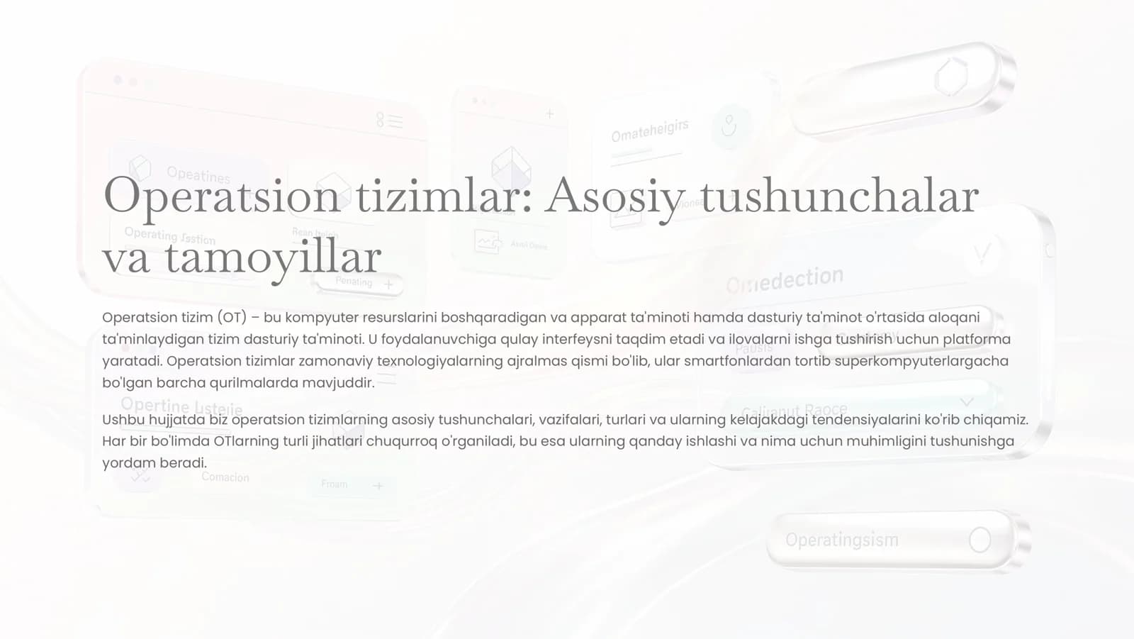 Operatsion tizimlar