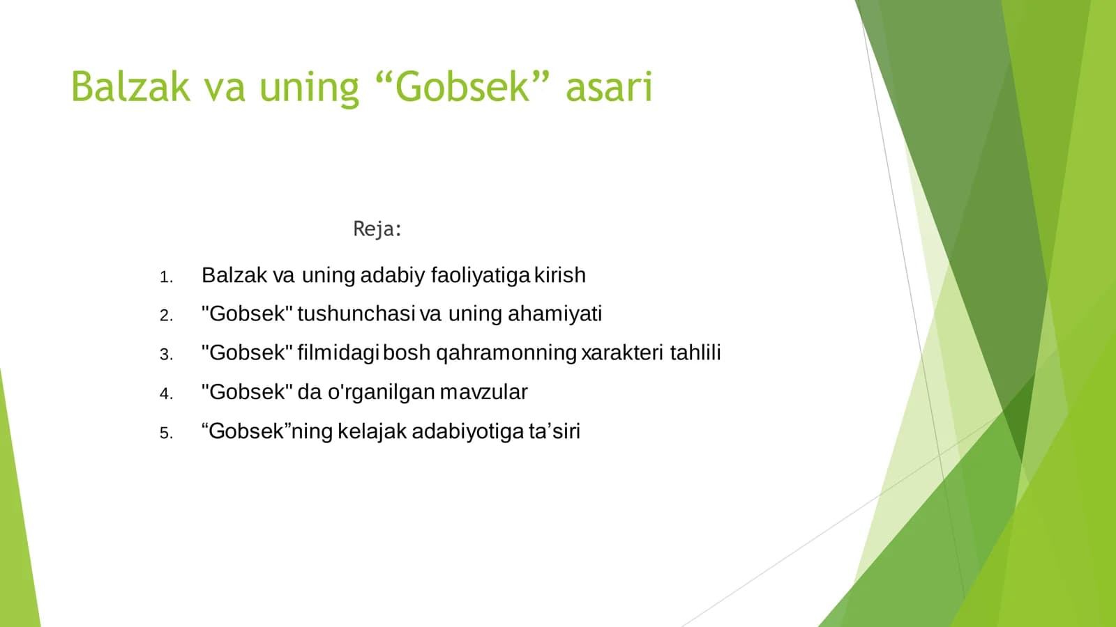 Balzak va uning “Gobsek” asari