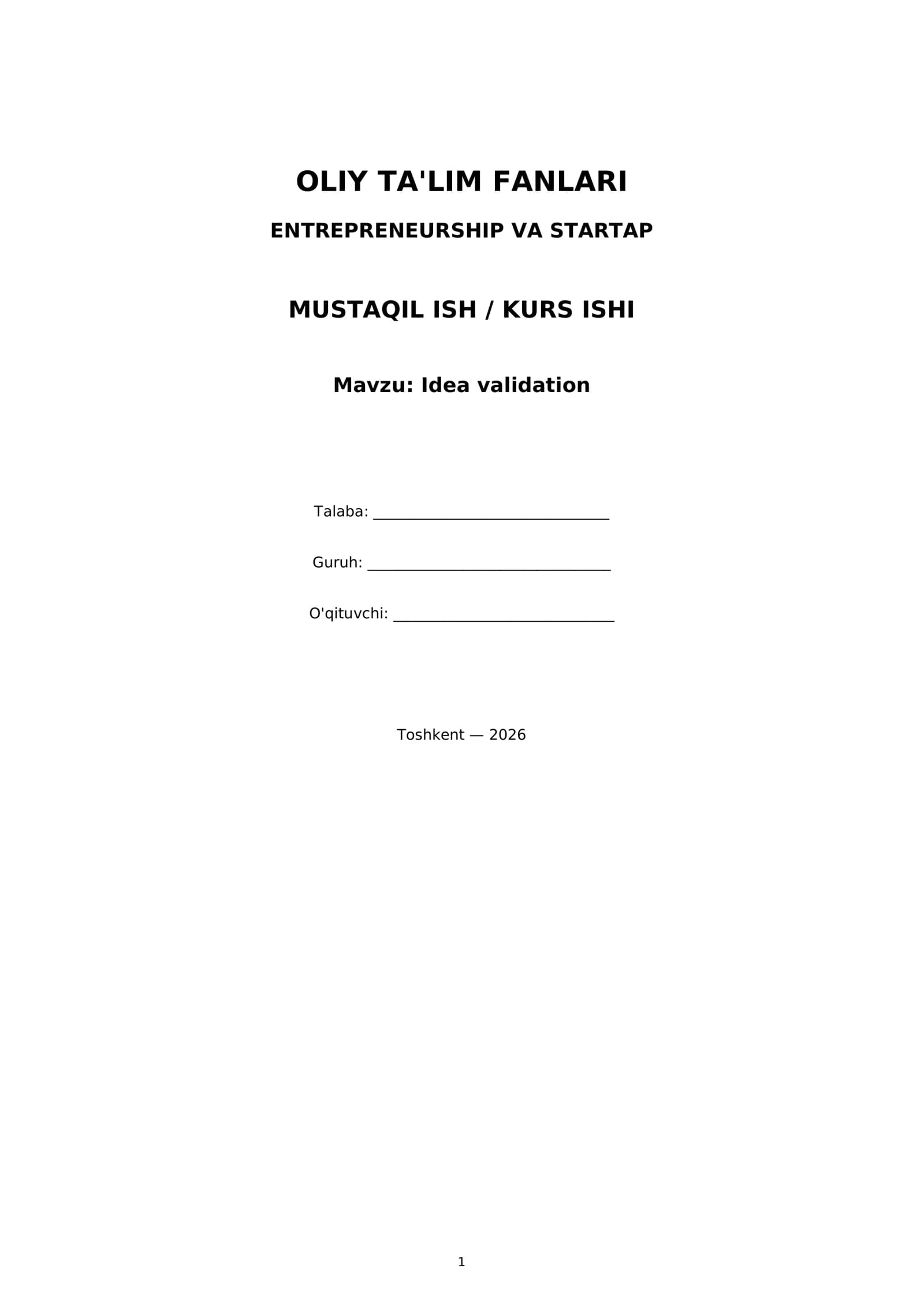 Idea validation