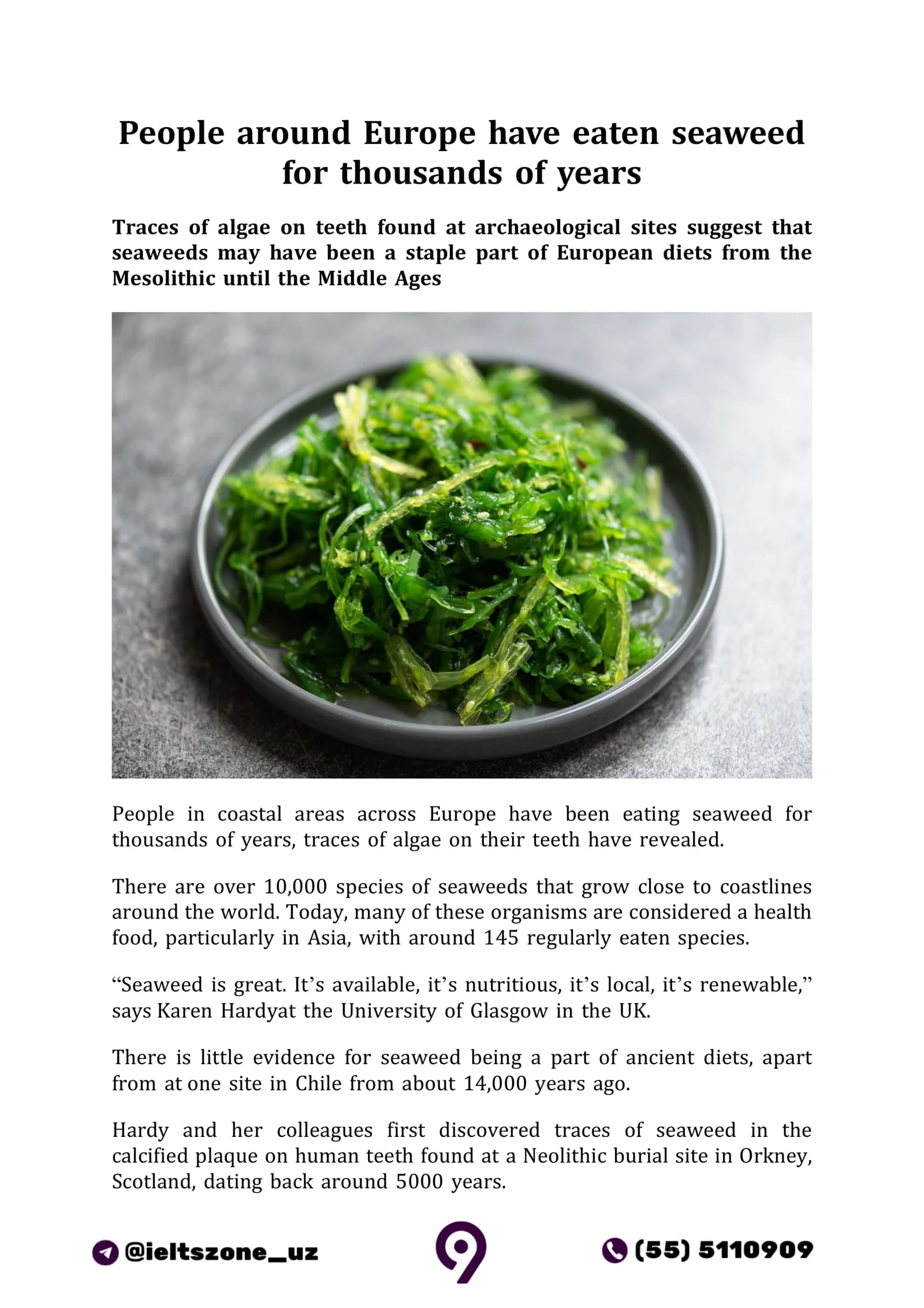 Seaweed as a Staple in European Diets