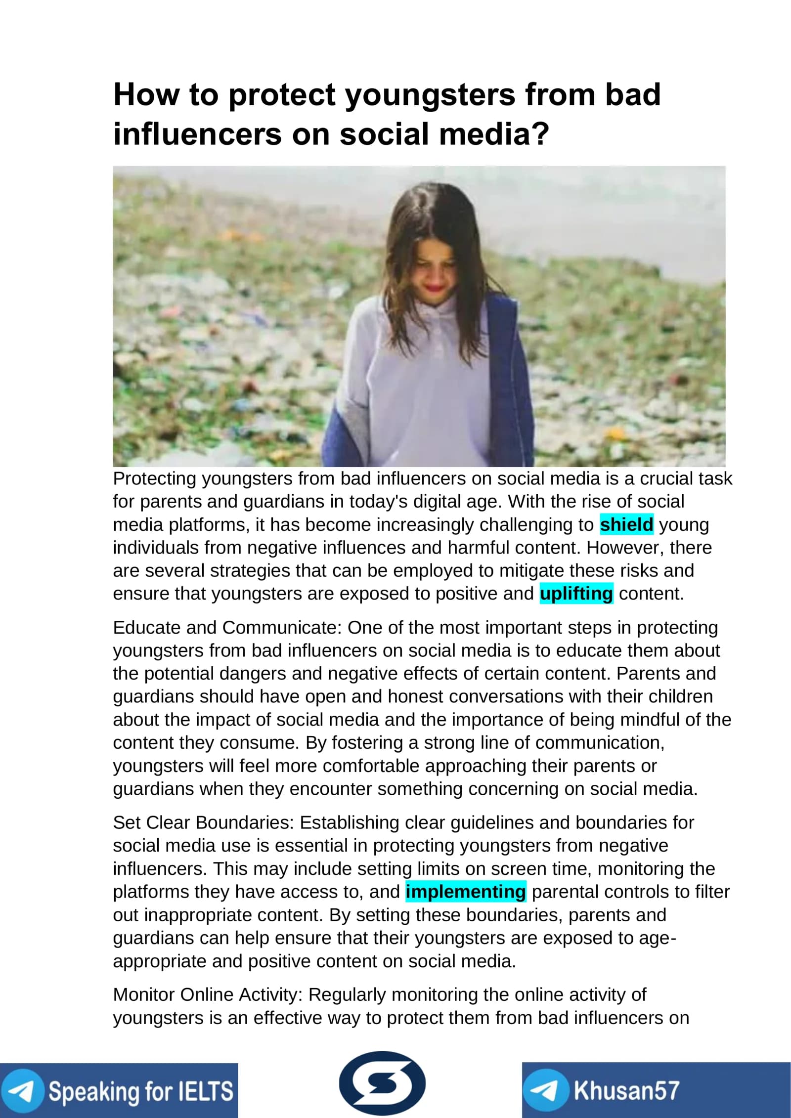 How to protect youngsters from bad influencers on social media?