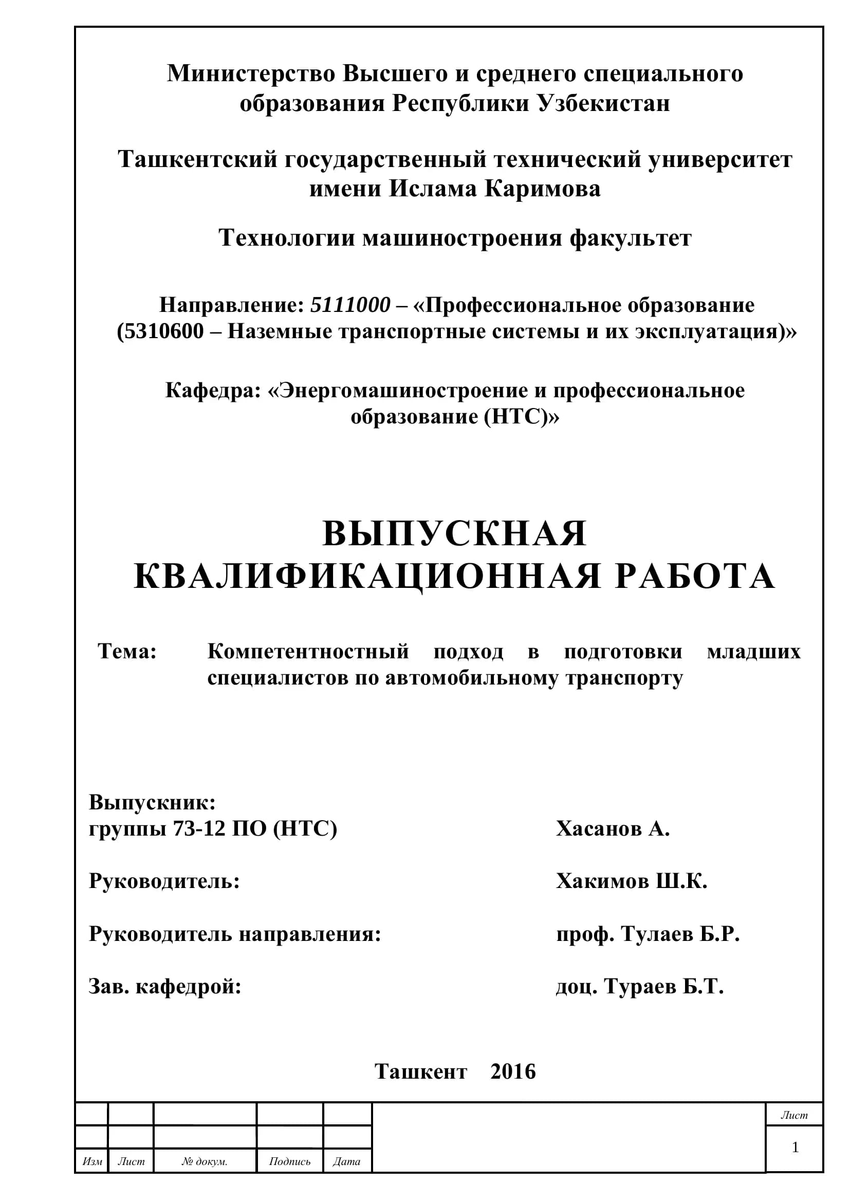 Выпускная квалификационная работа