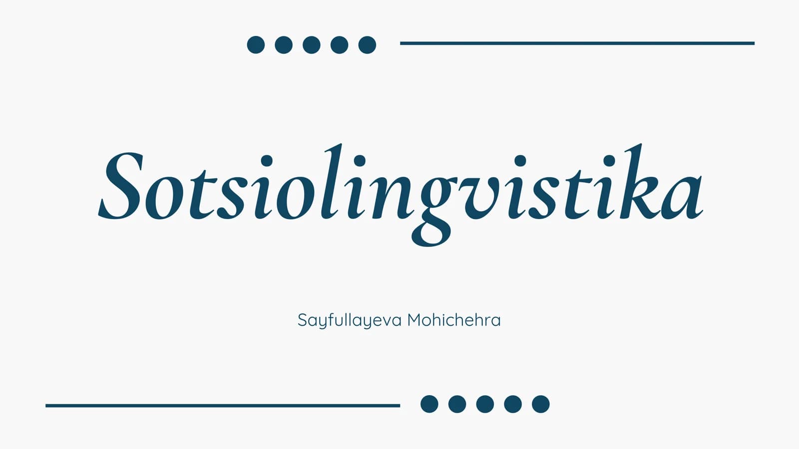 sociolinguistics