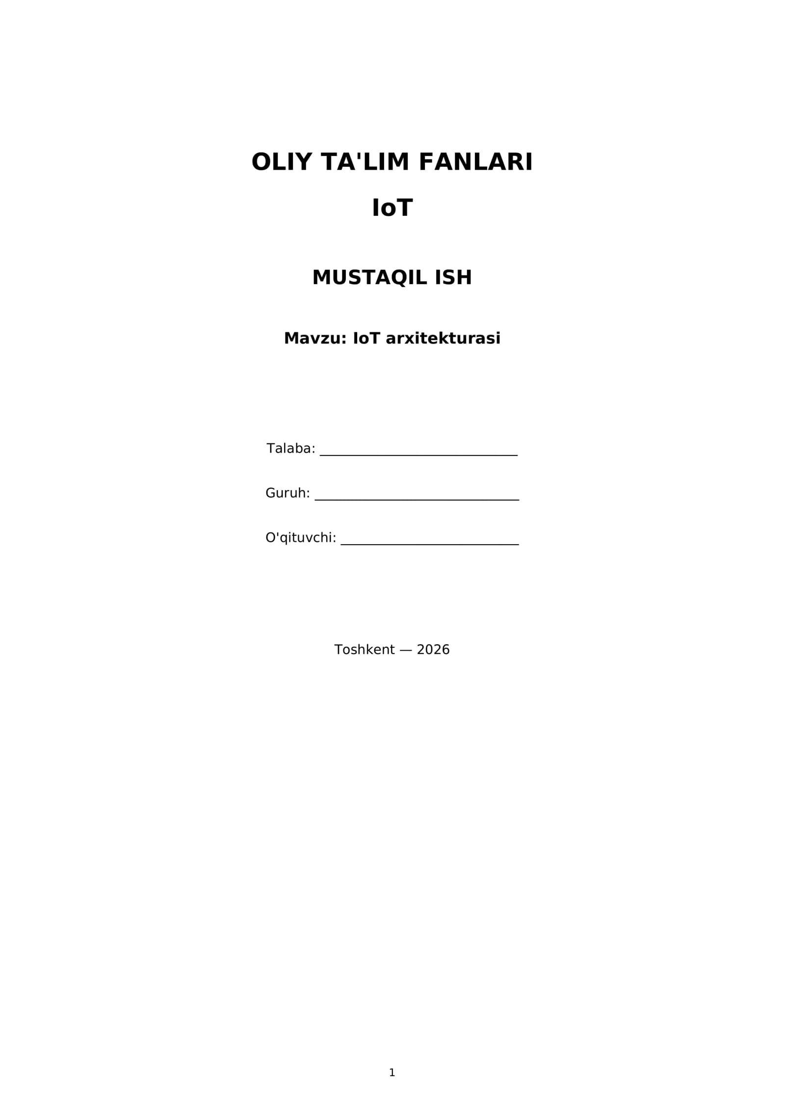 IoT arxitekturasi