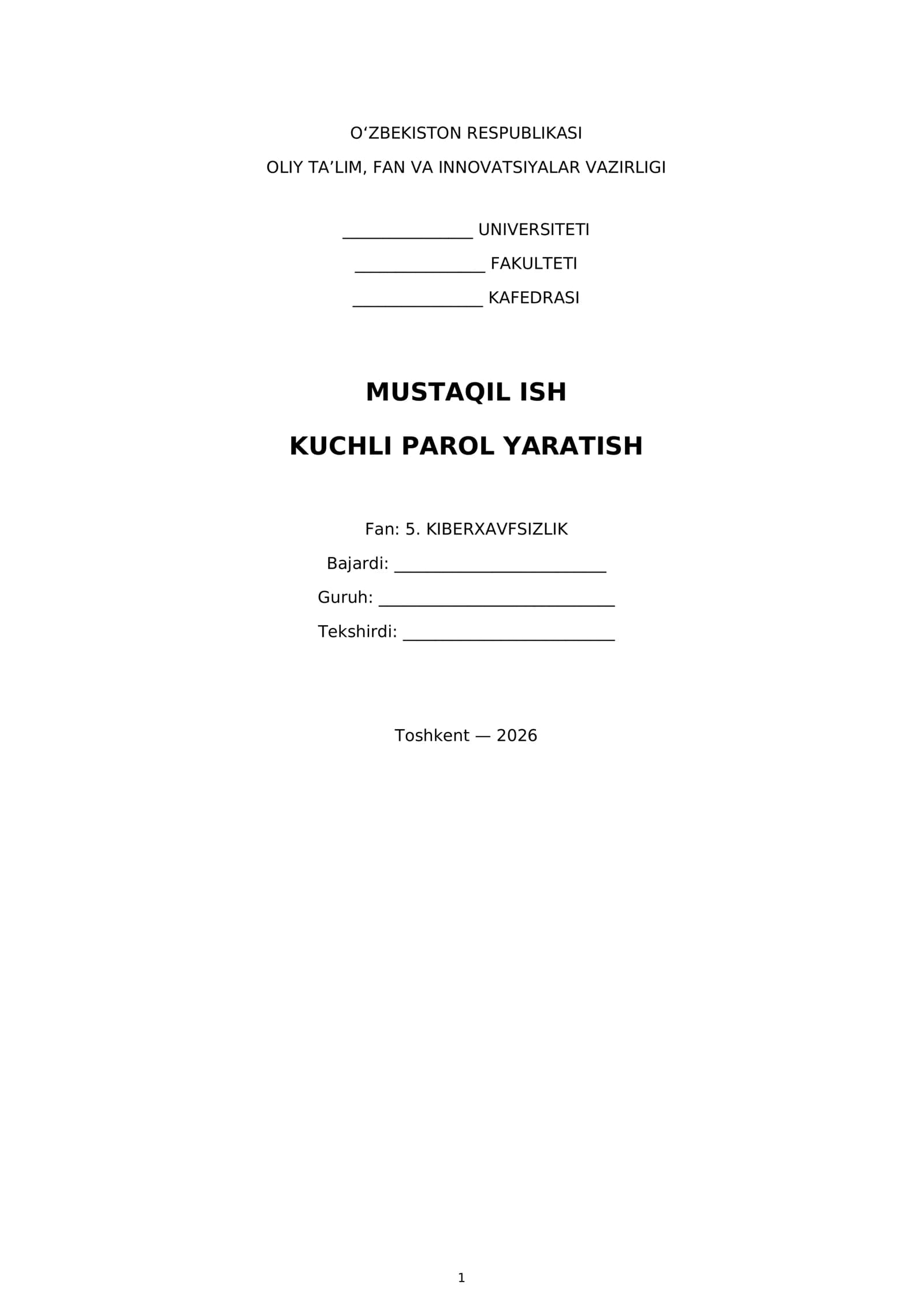 Fan: 5. KIBERXAVFSIZLIK