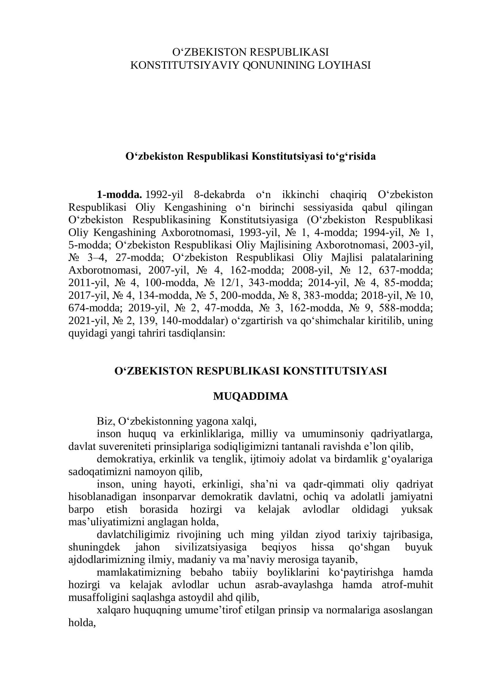 konstitutsiya yangisi
