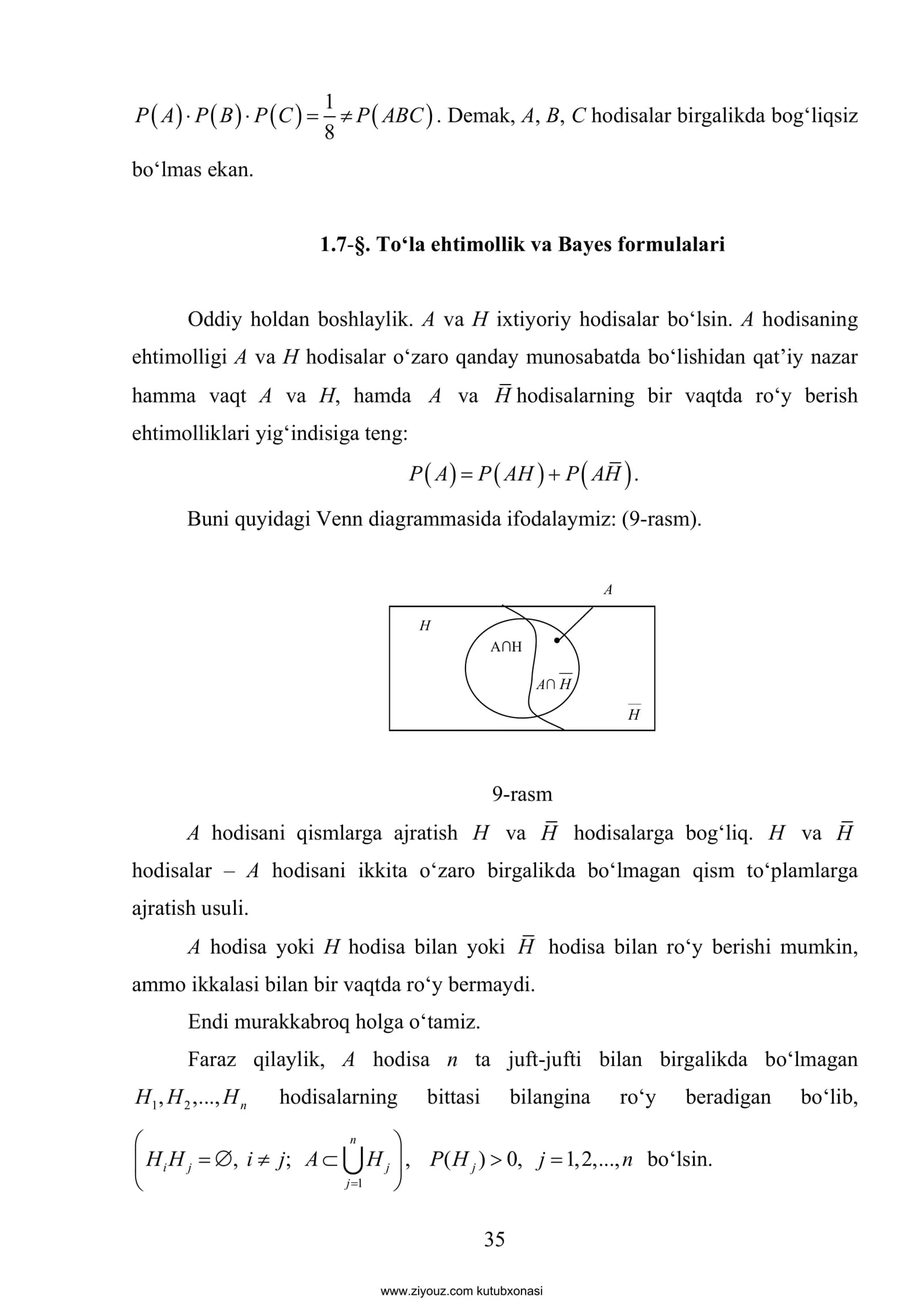 Bayes Formulalari