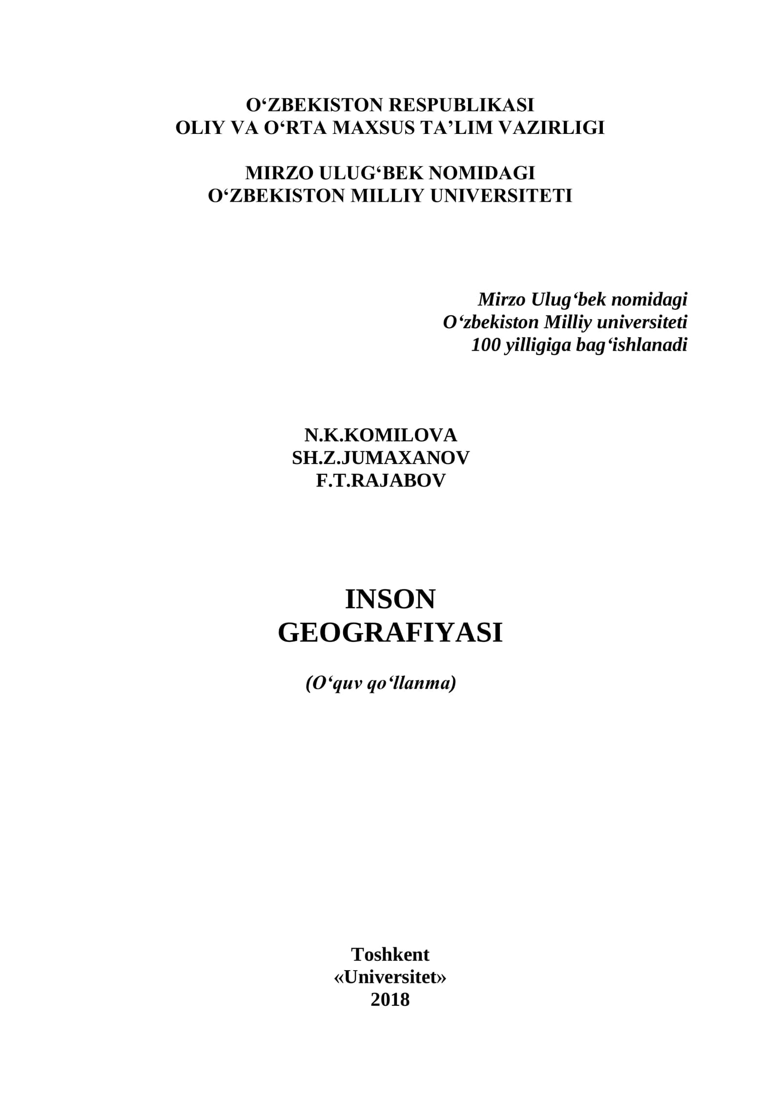 Inson Geografiyasi