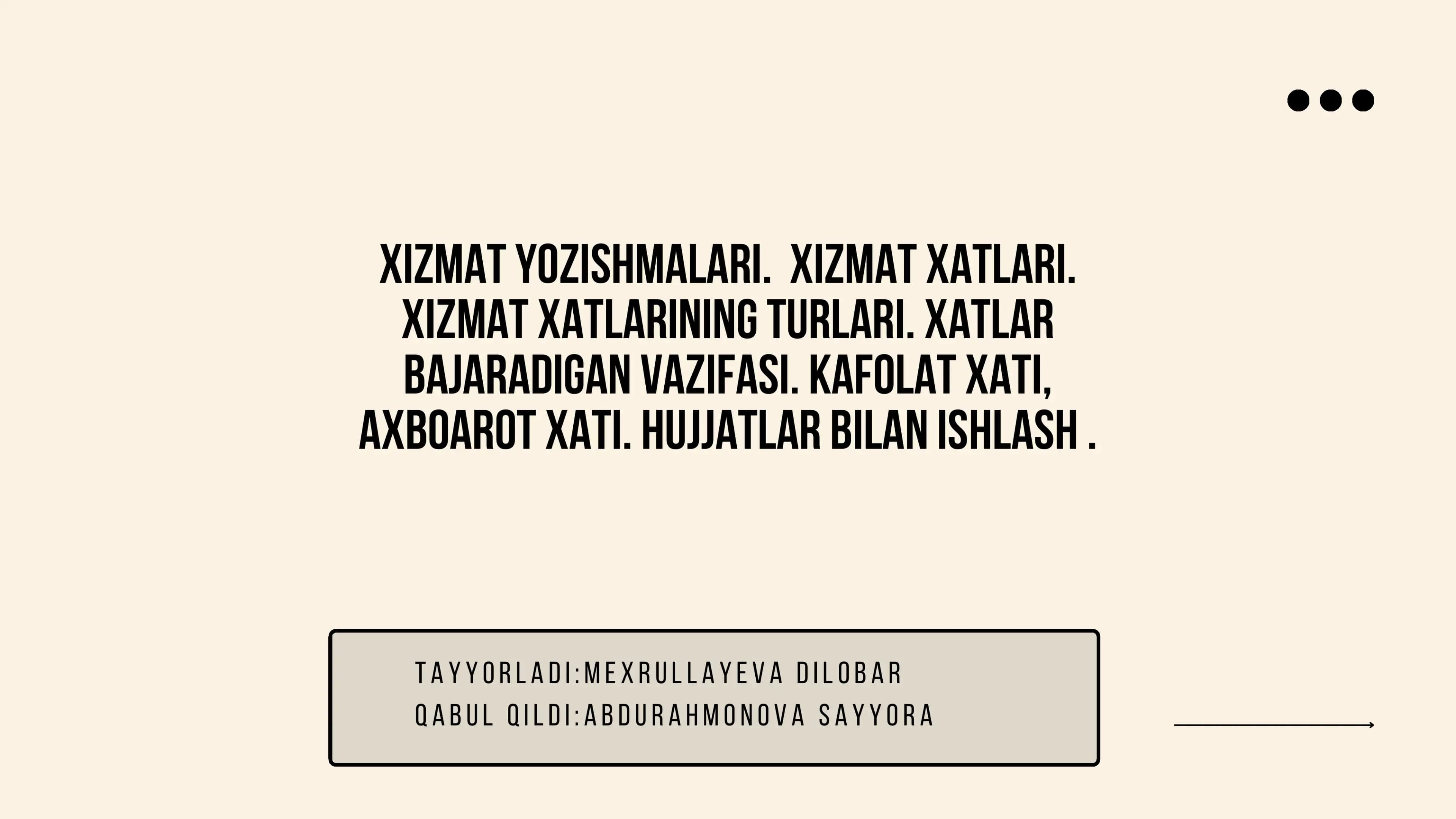 XIZMAT YOZISHMALARI