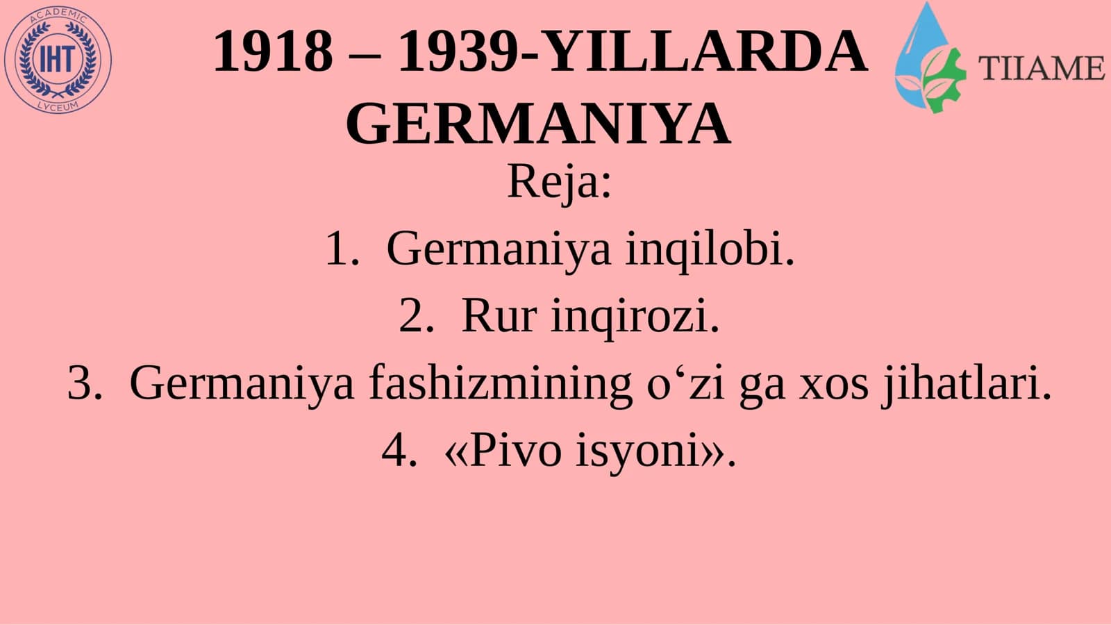 1918 – 1939-YILLARDA GERMANIYA