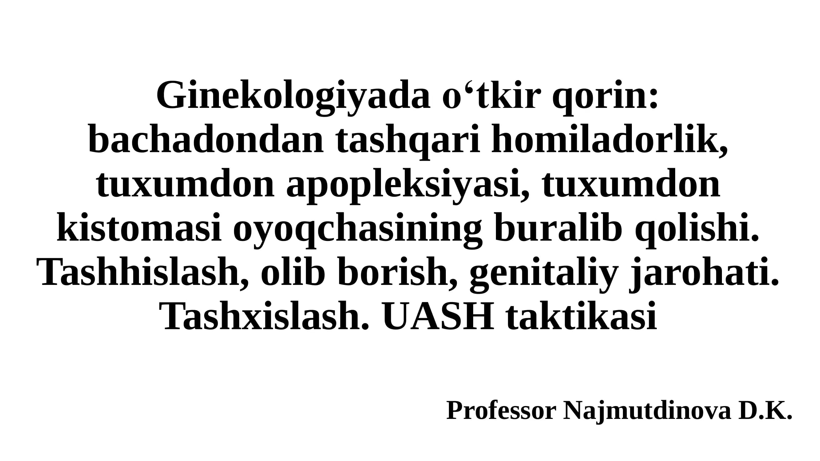 ginekalogiyada otkir qorin bachadondan tashqari homiladorlik