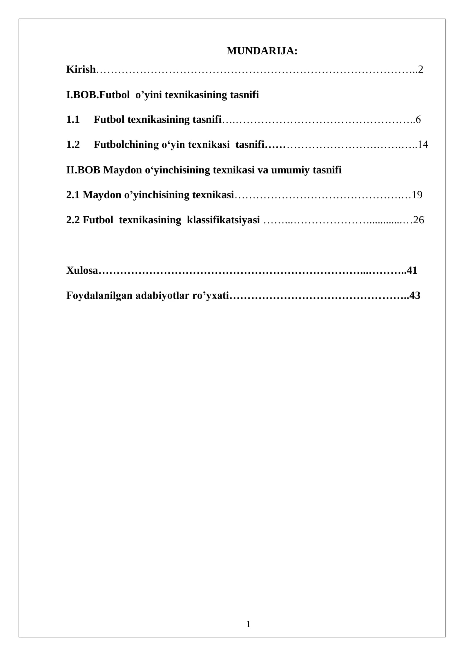 Futbol texnikasining tasnifi