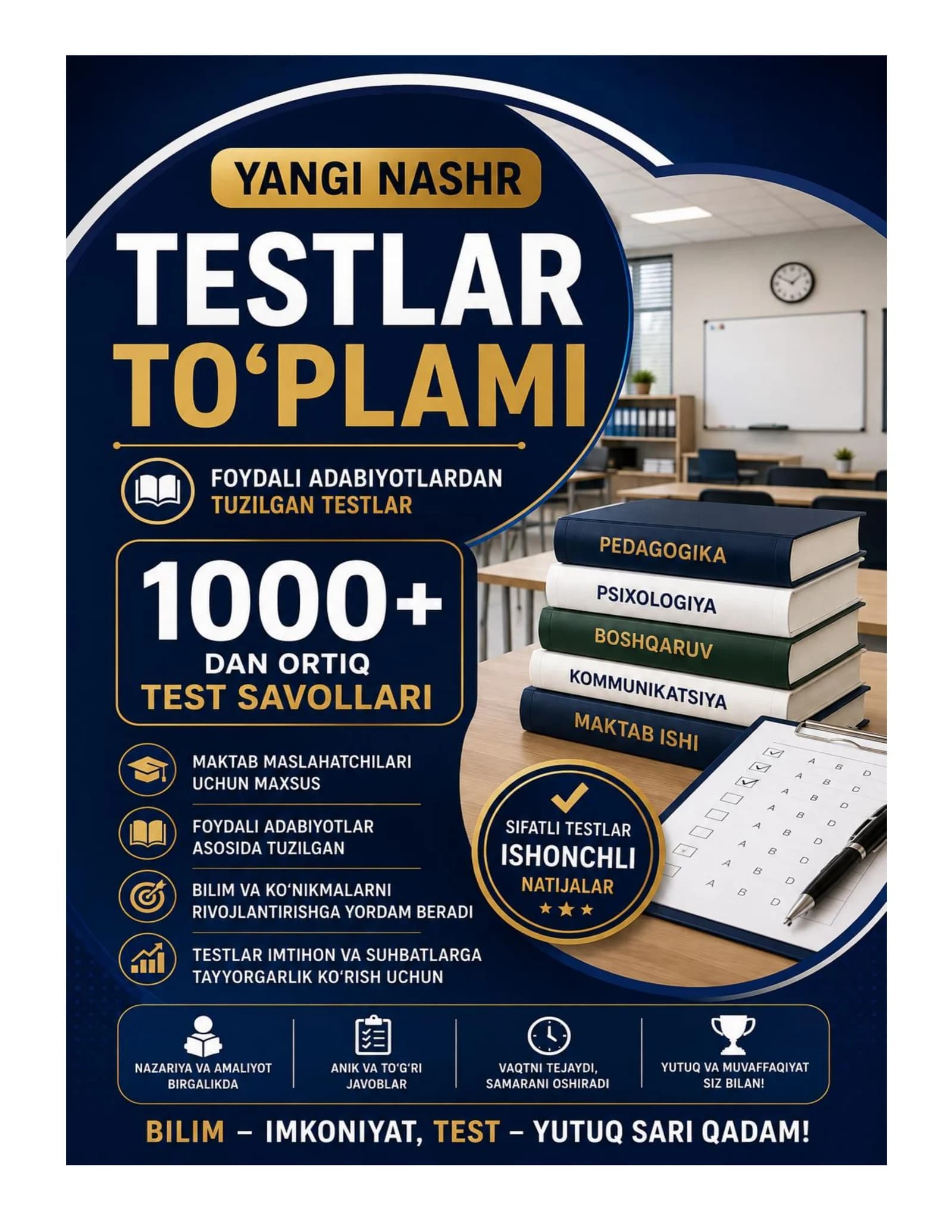 MAKTAB MASLAHATCHISI SAVOLLARI 1000+
