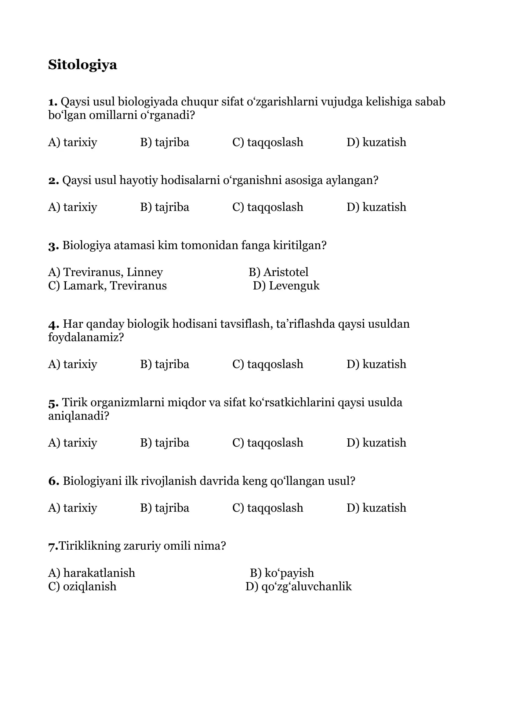 Sitologiya test