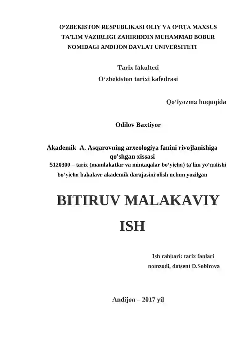 BITIRUV MALAKAVIY ISH