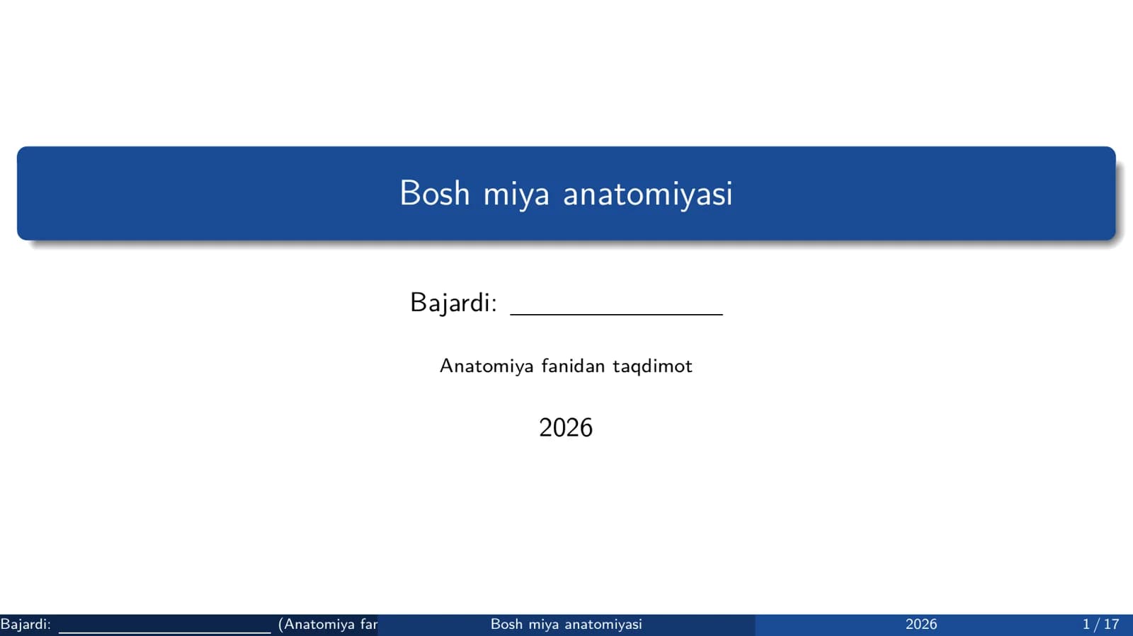 Bosh miya anatomiyasi