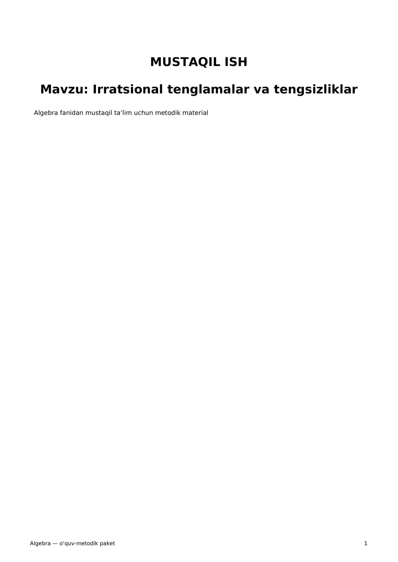 irratsional tenglamalar