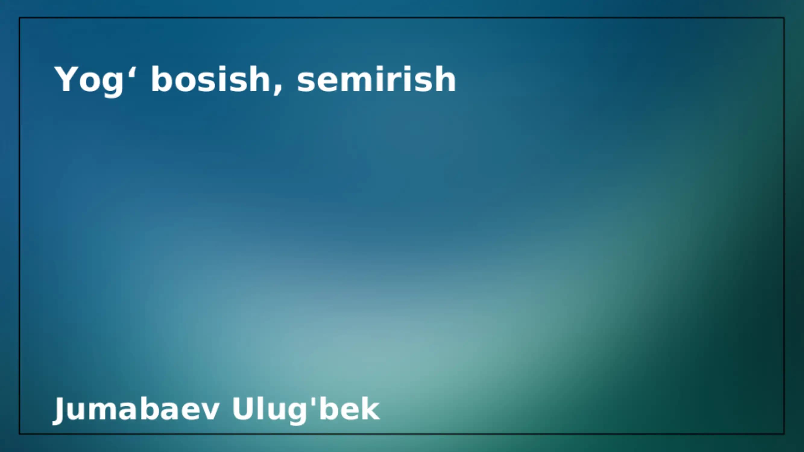 Yoq bosish semirish