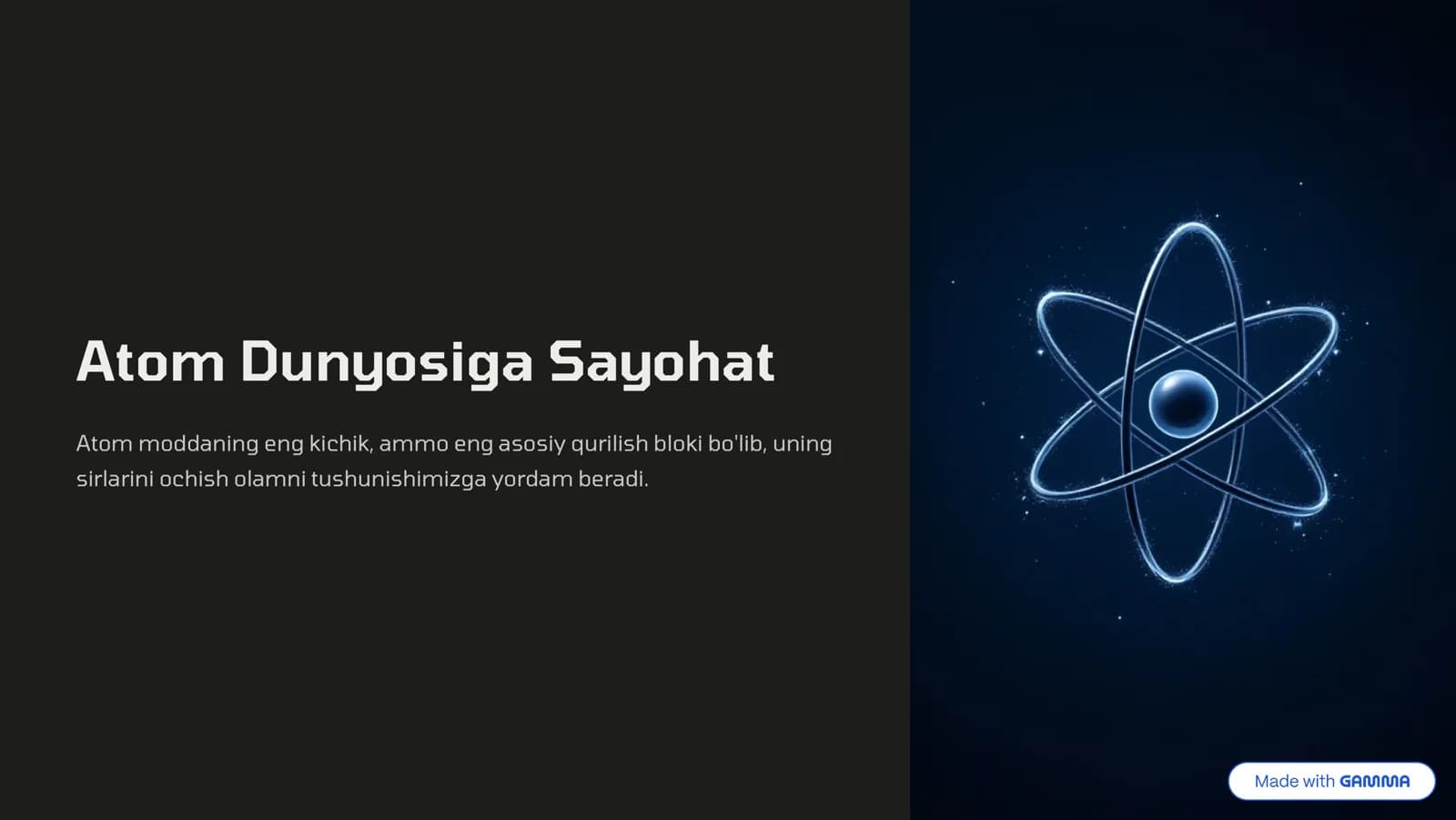 Atom Dunyosiga Sayohat