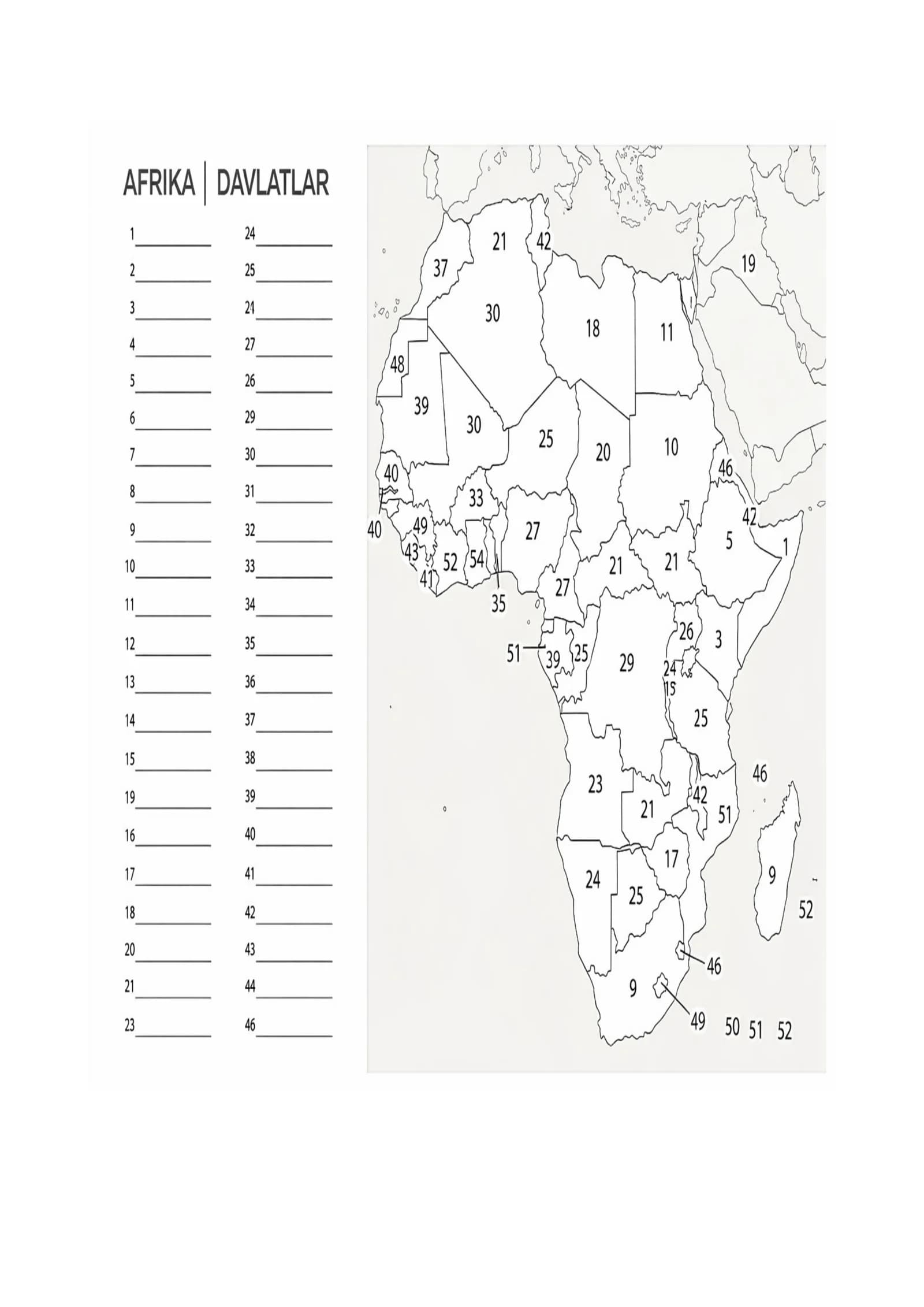 Afrika xaritasi