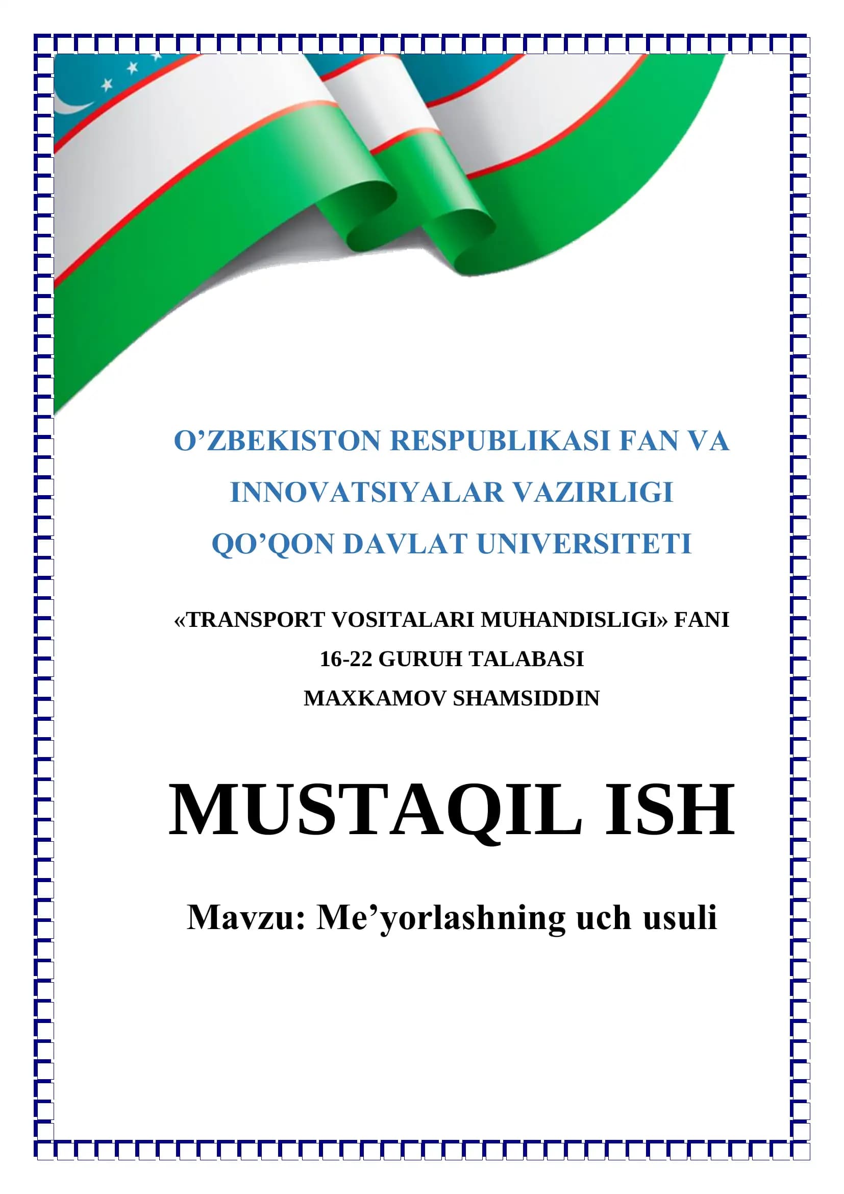 Me’yorlashning uch usuli