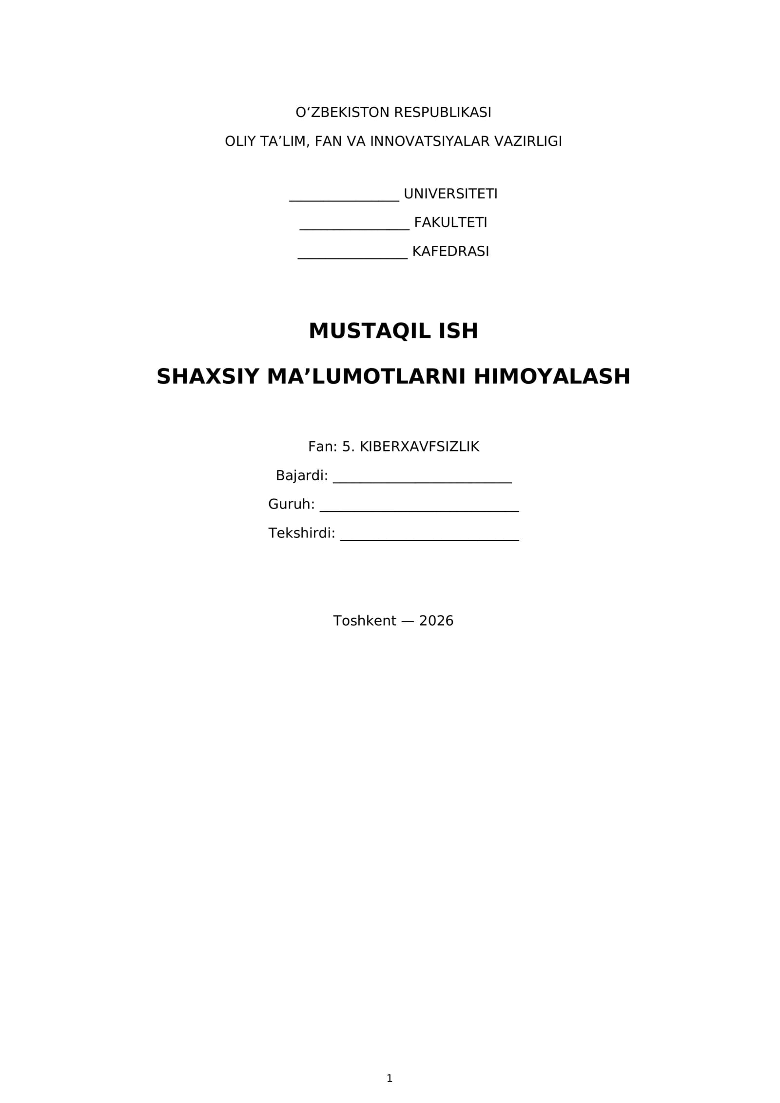 Shaxsiy ma’lumotlarni himoyalash