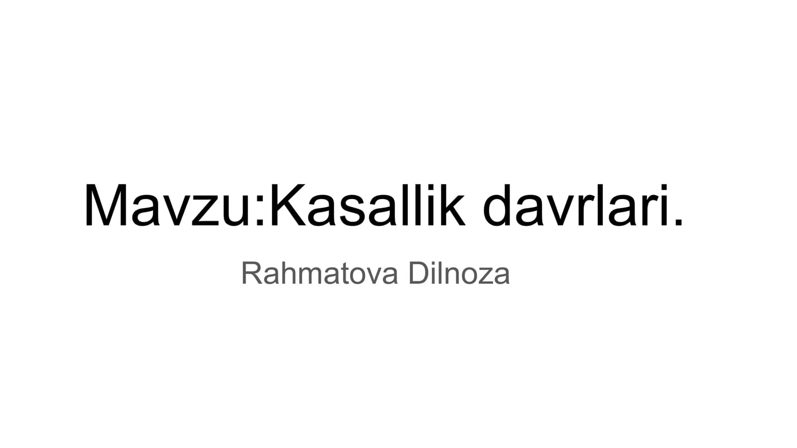 Kasallik davrlari