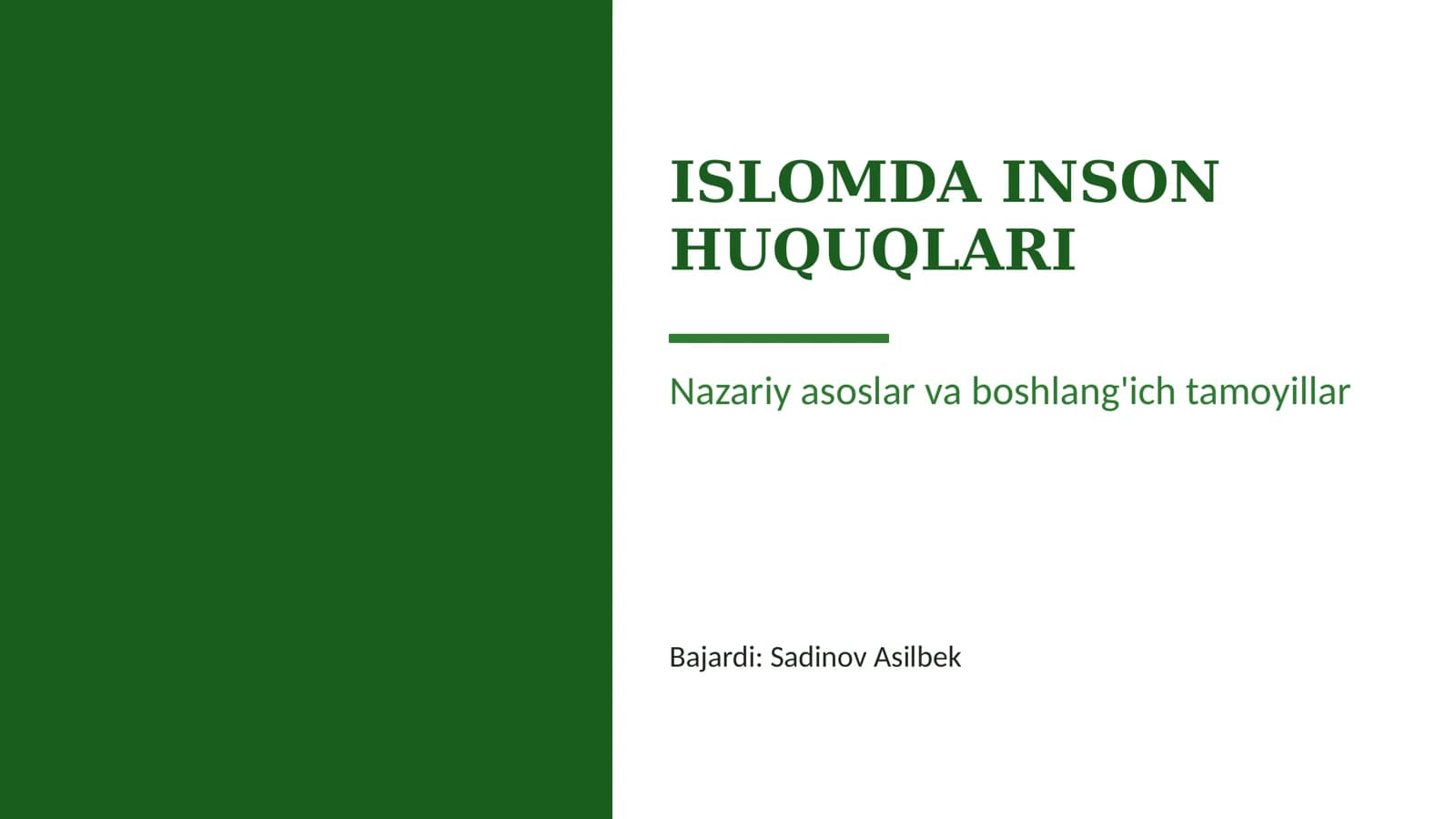 Islomda inson huquqlari