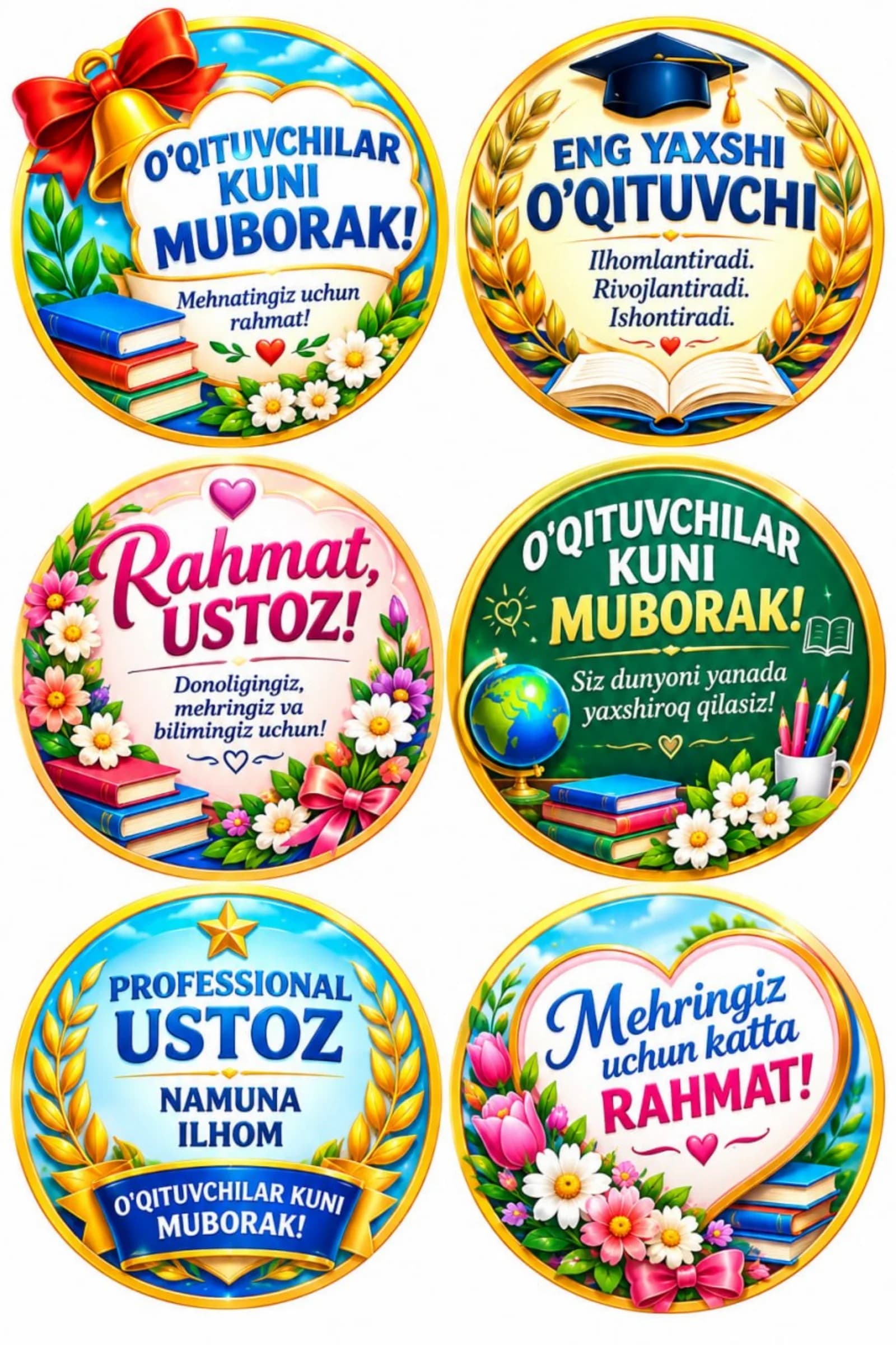 Ustoz va murabbiylar kuni uchun yorliqlar