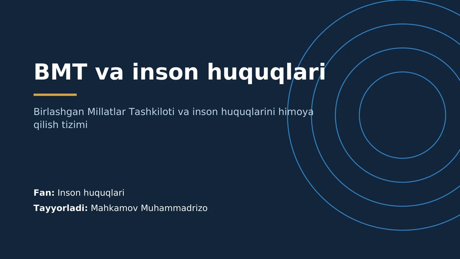 BMT va inson huquqlari