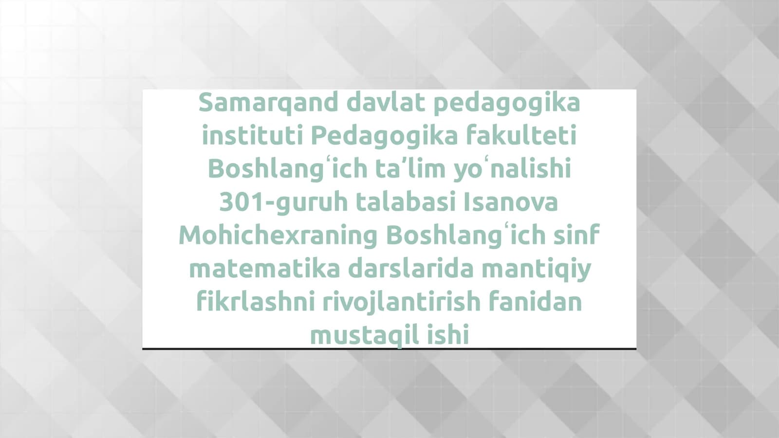 Mental arifmetikada abacus yordamida sonlarni oʻtganish