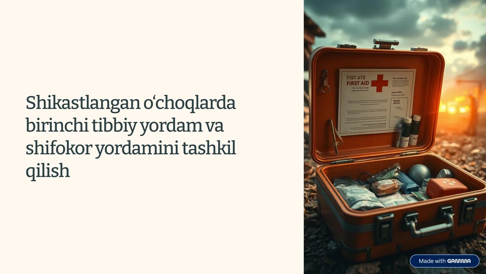 Birinchi tibbiy yordam va shifokor yordamini tashkil qilish