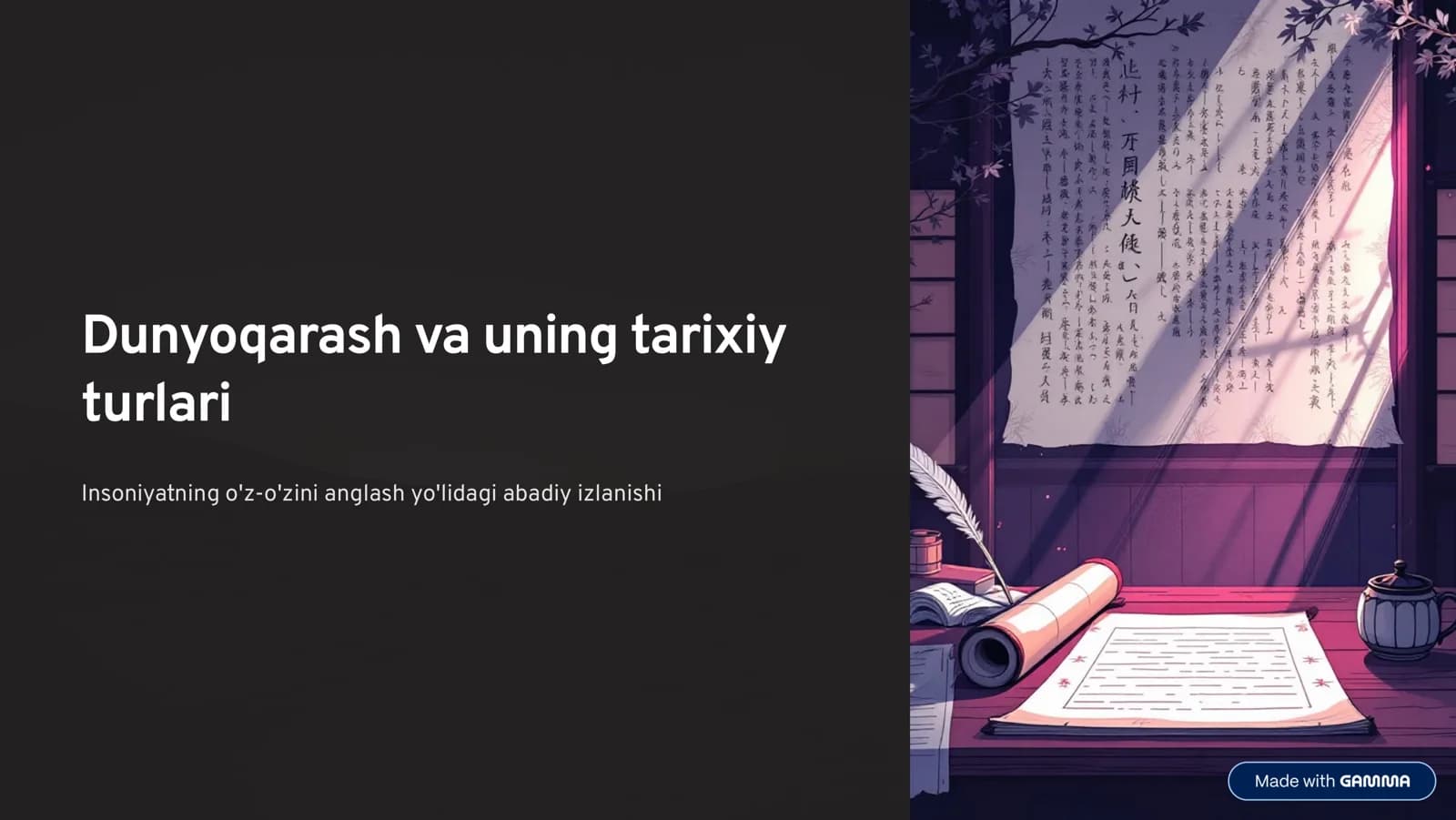 Dunyoqarash va uning tarixiy turlari