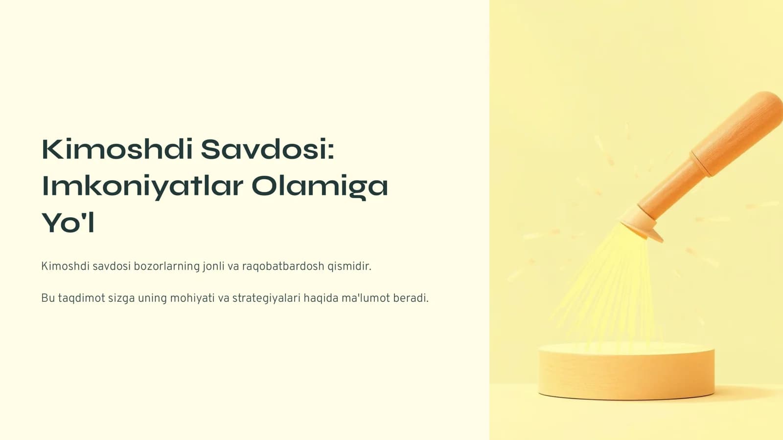 Kimoshdi Savdosi Imkoniyatlar Olamiga Yo'l