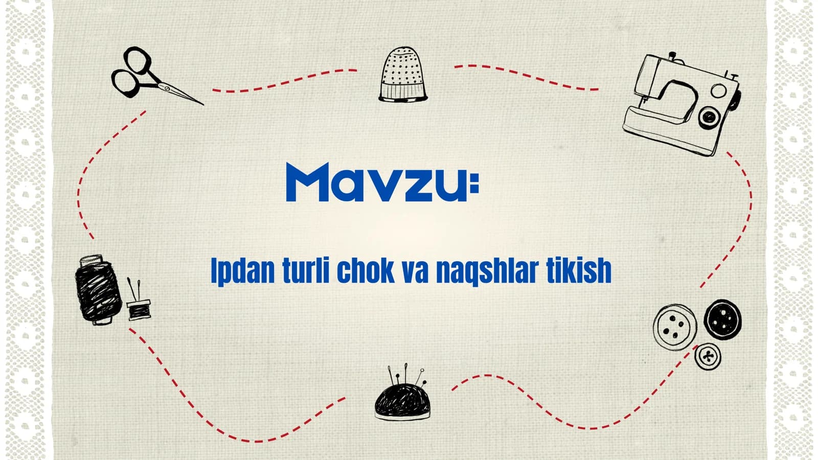 Ipdan turli chok va naqshlar tikish