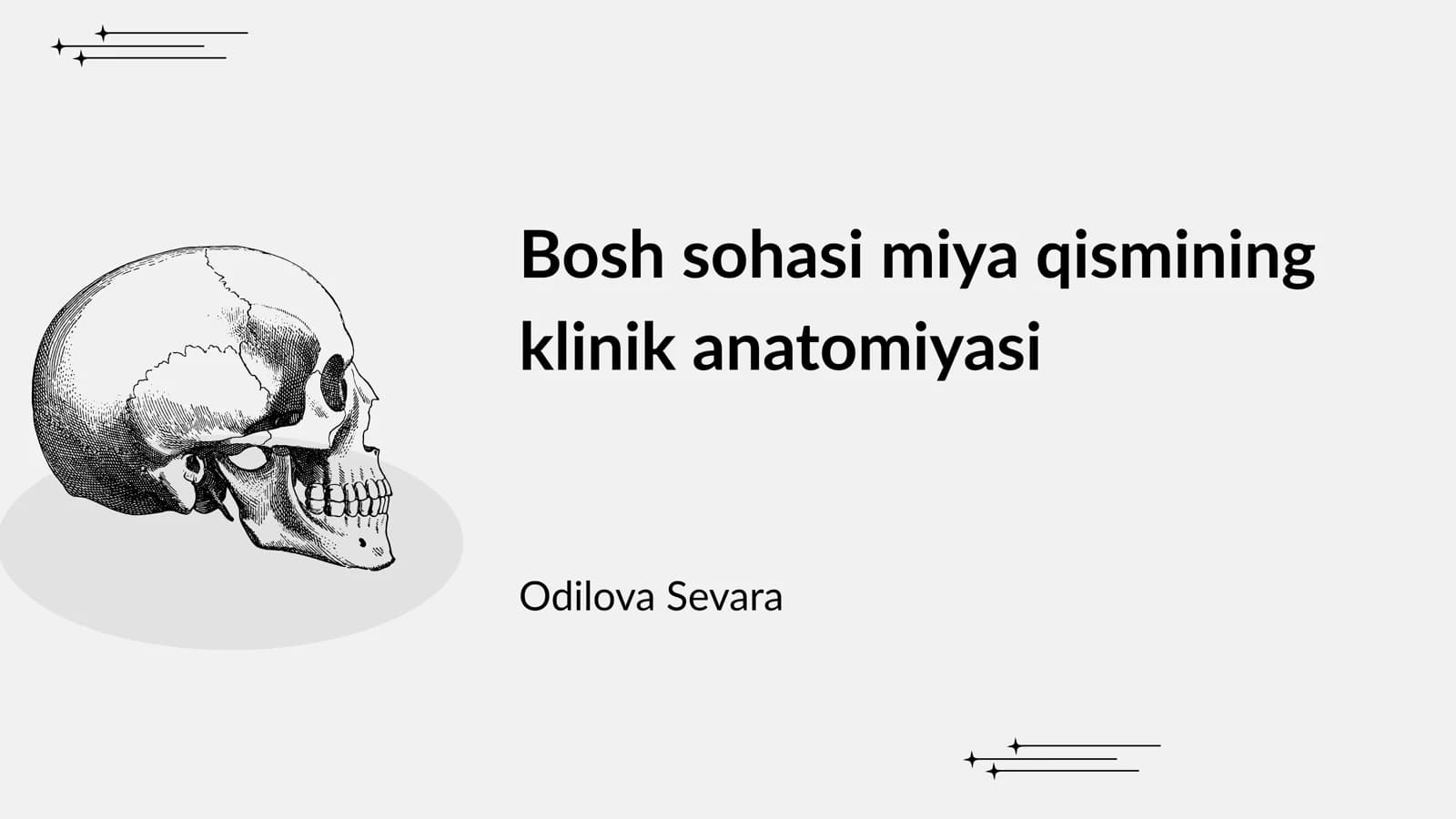 Bosh sohasi miya qismining klinik anatomiyasi