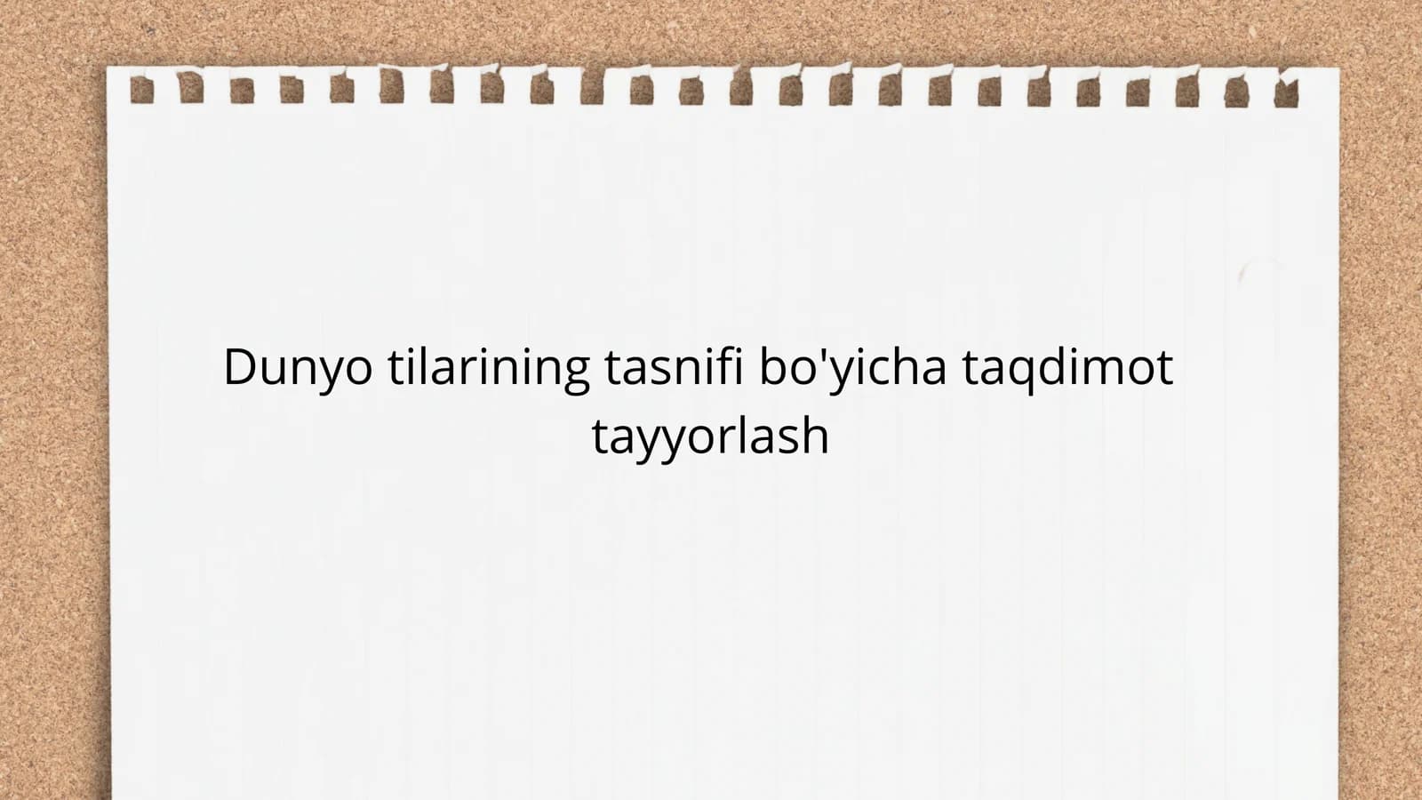 Dunyo tilarining tasnifi
