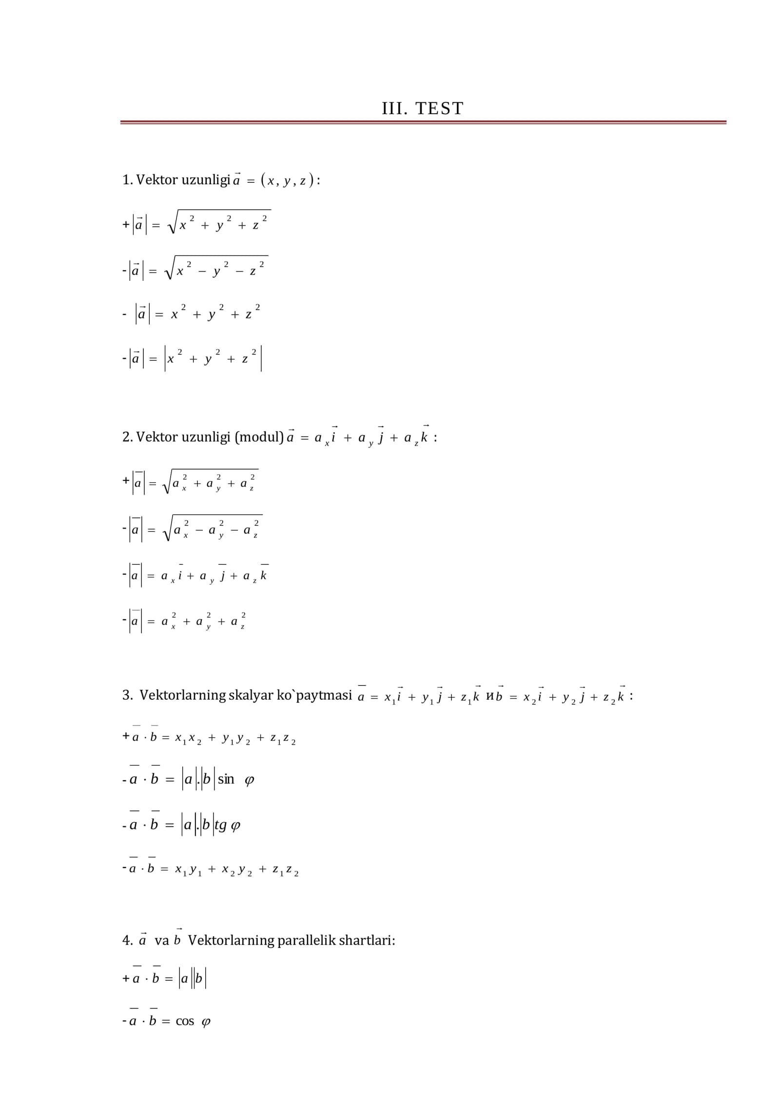 Vektor uzunligi
