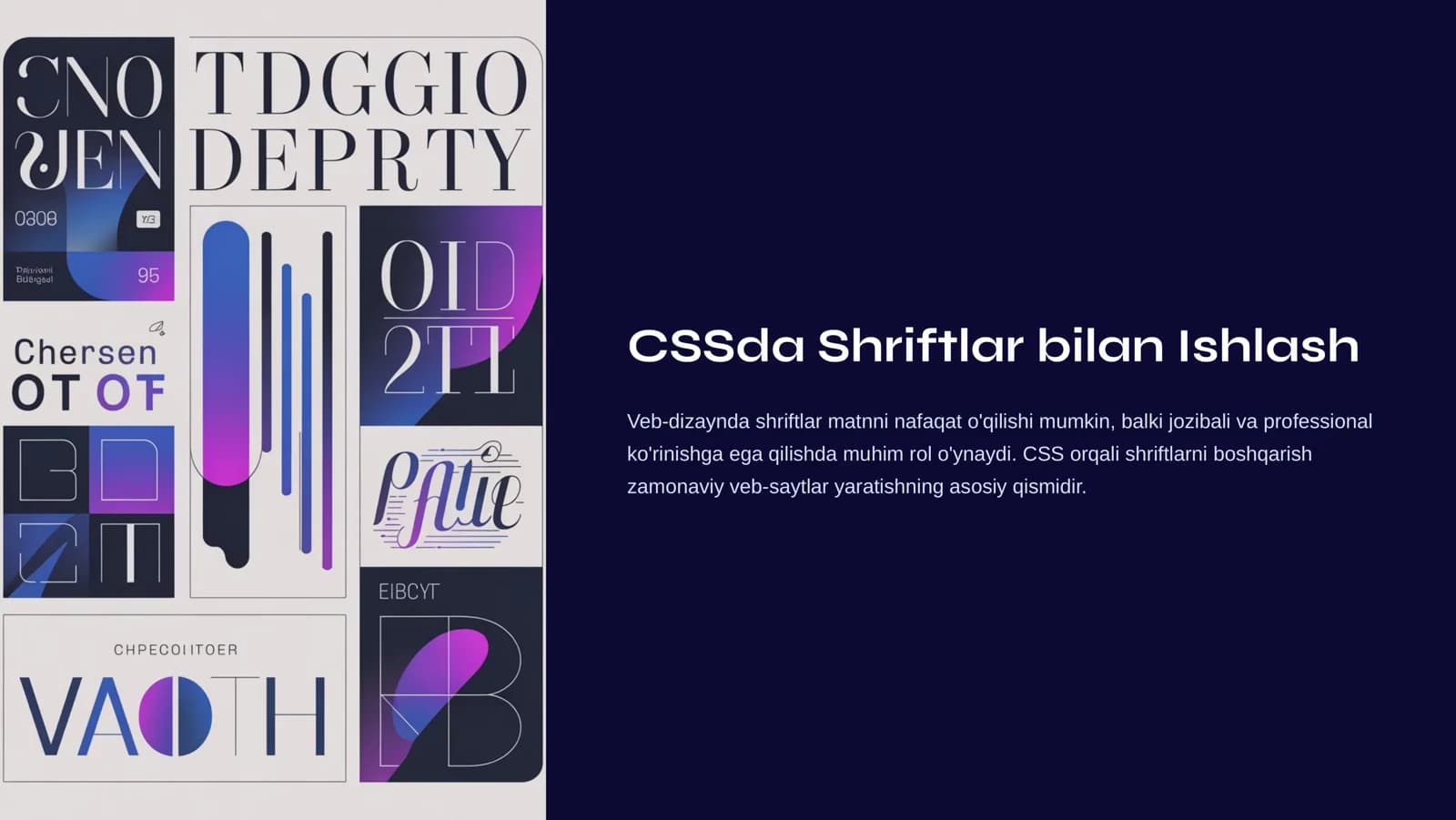 CSSda Shriftlar bilan Ishlash
