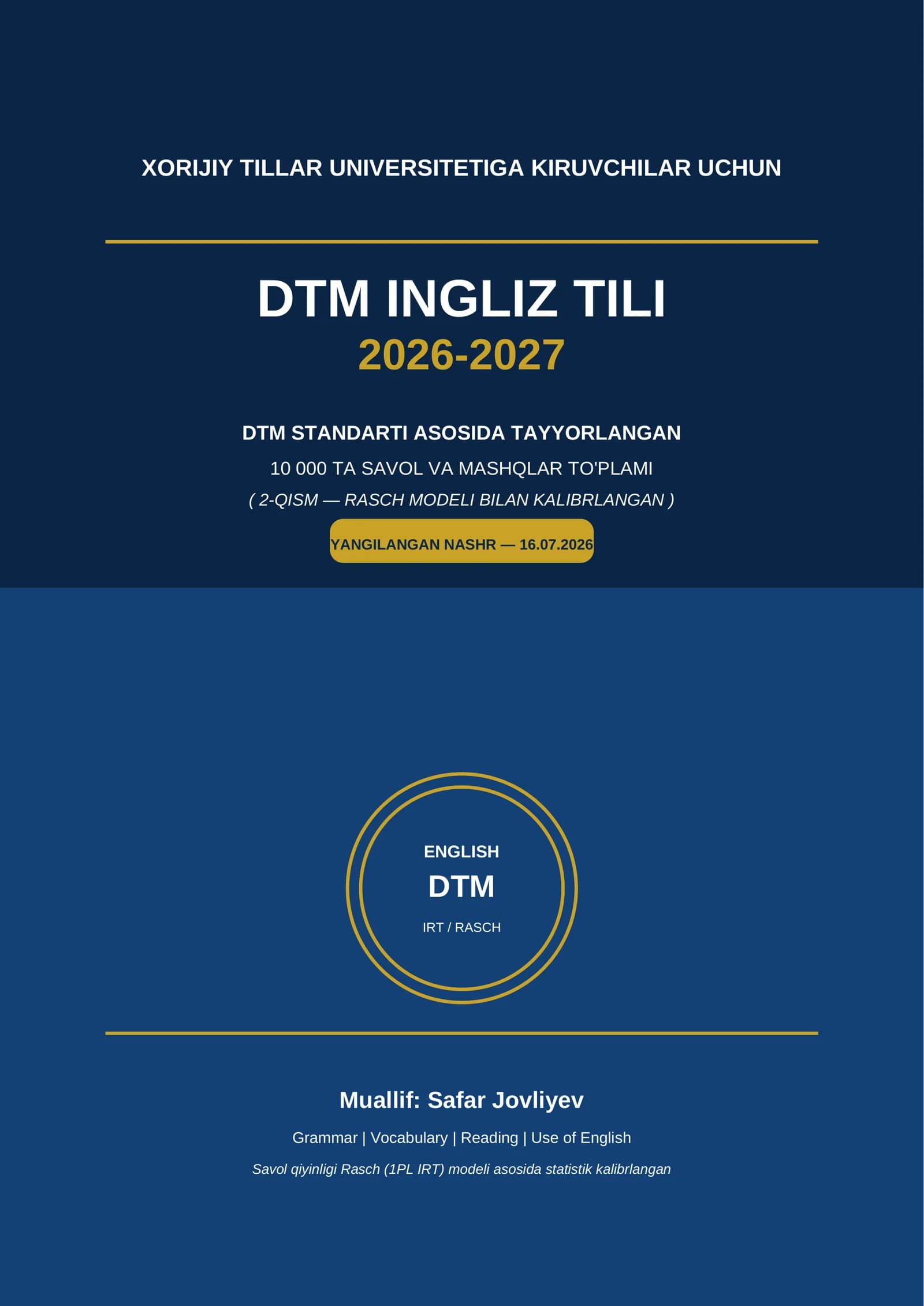 DTM INGLIZ TILI 2026-2027