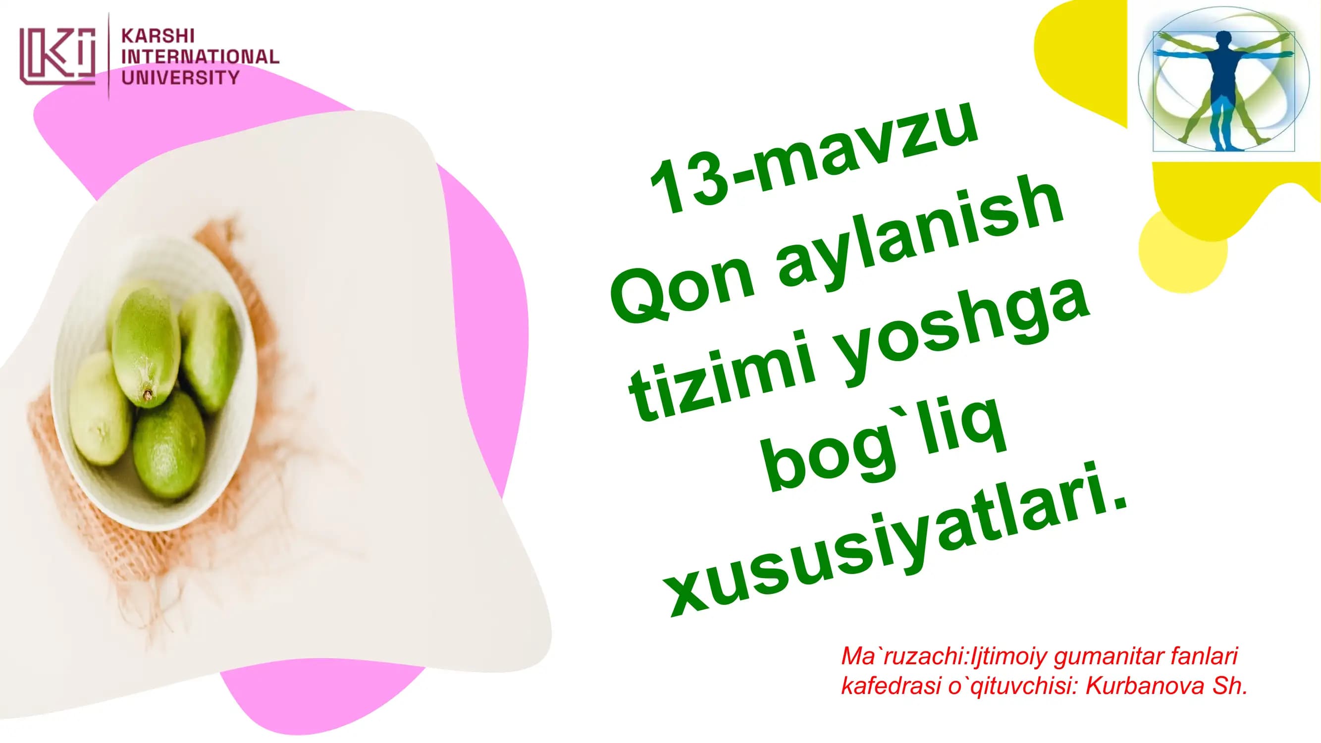 Qon aylanish tizimi yoshga bog'liq xususiyatlari