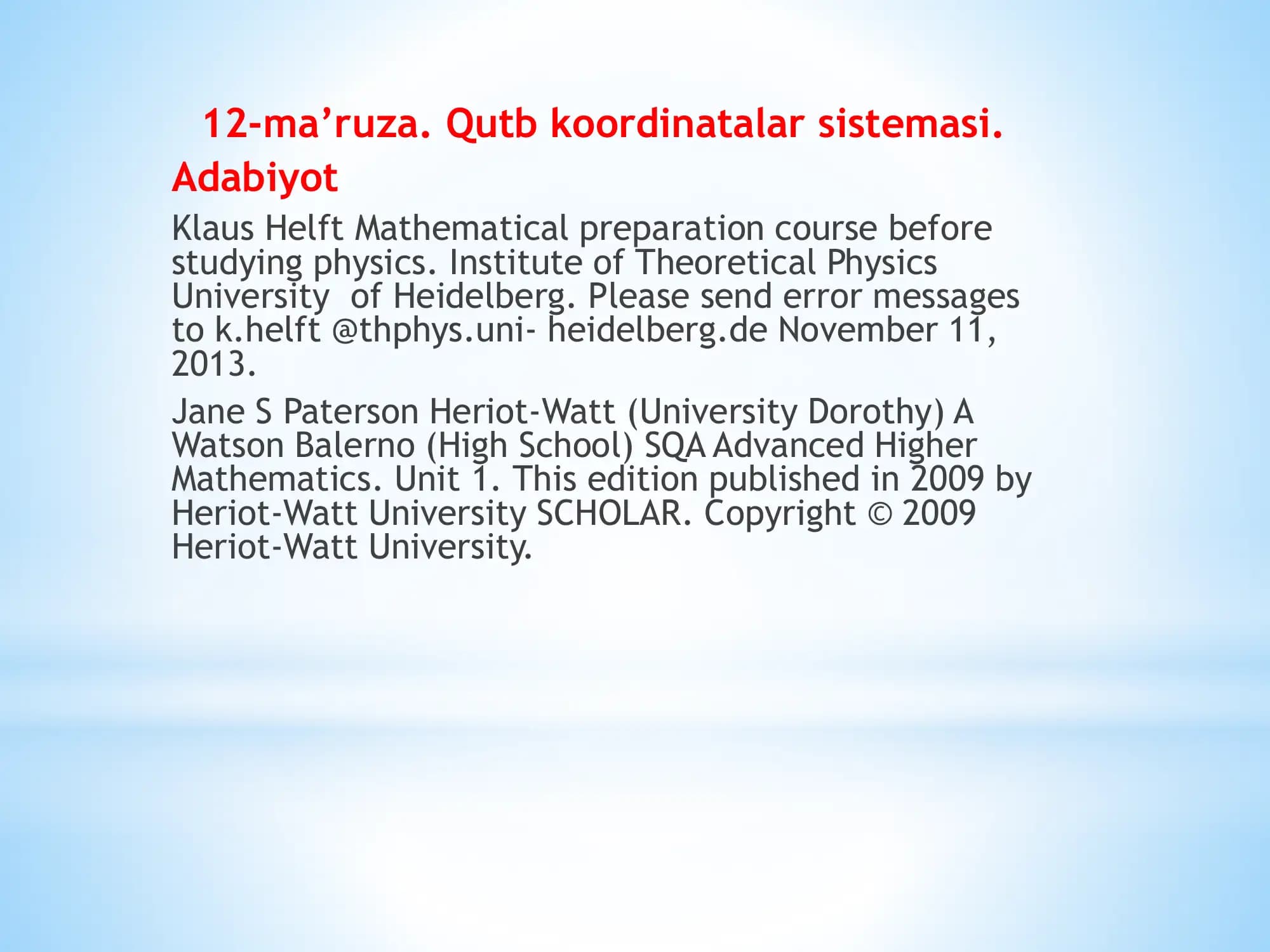 Qutb koordinatalar sistemasi