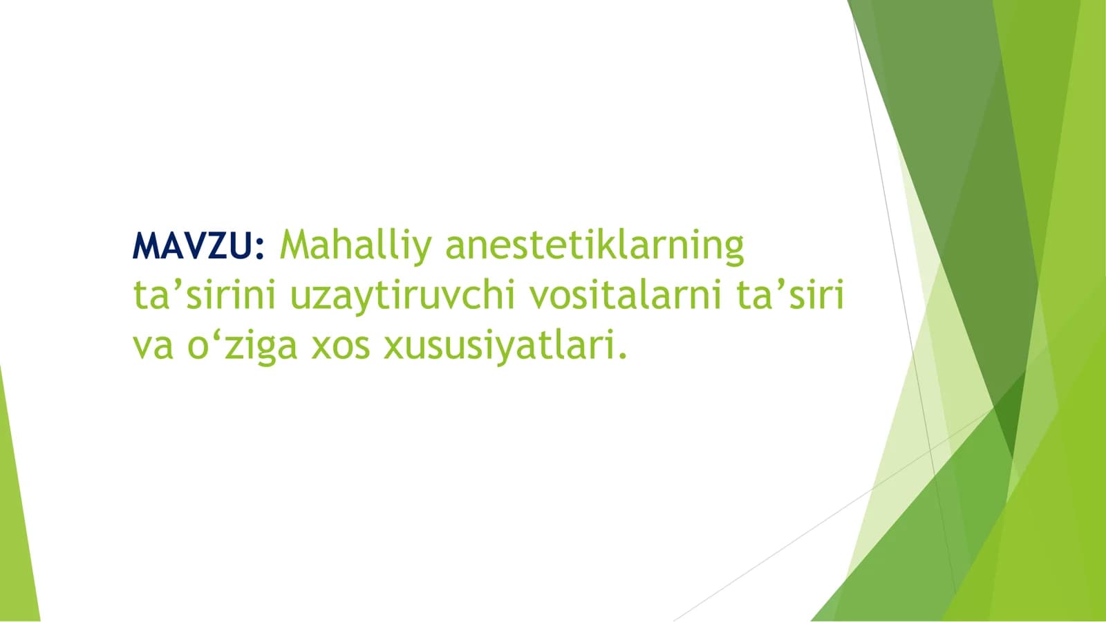 Mahalliy anestetiklarning ta’sirini uzaytiruvchi vositalar