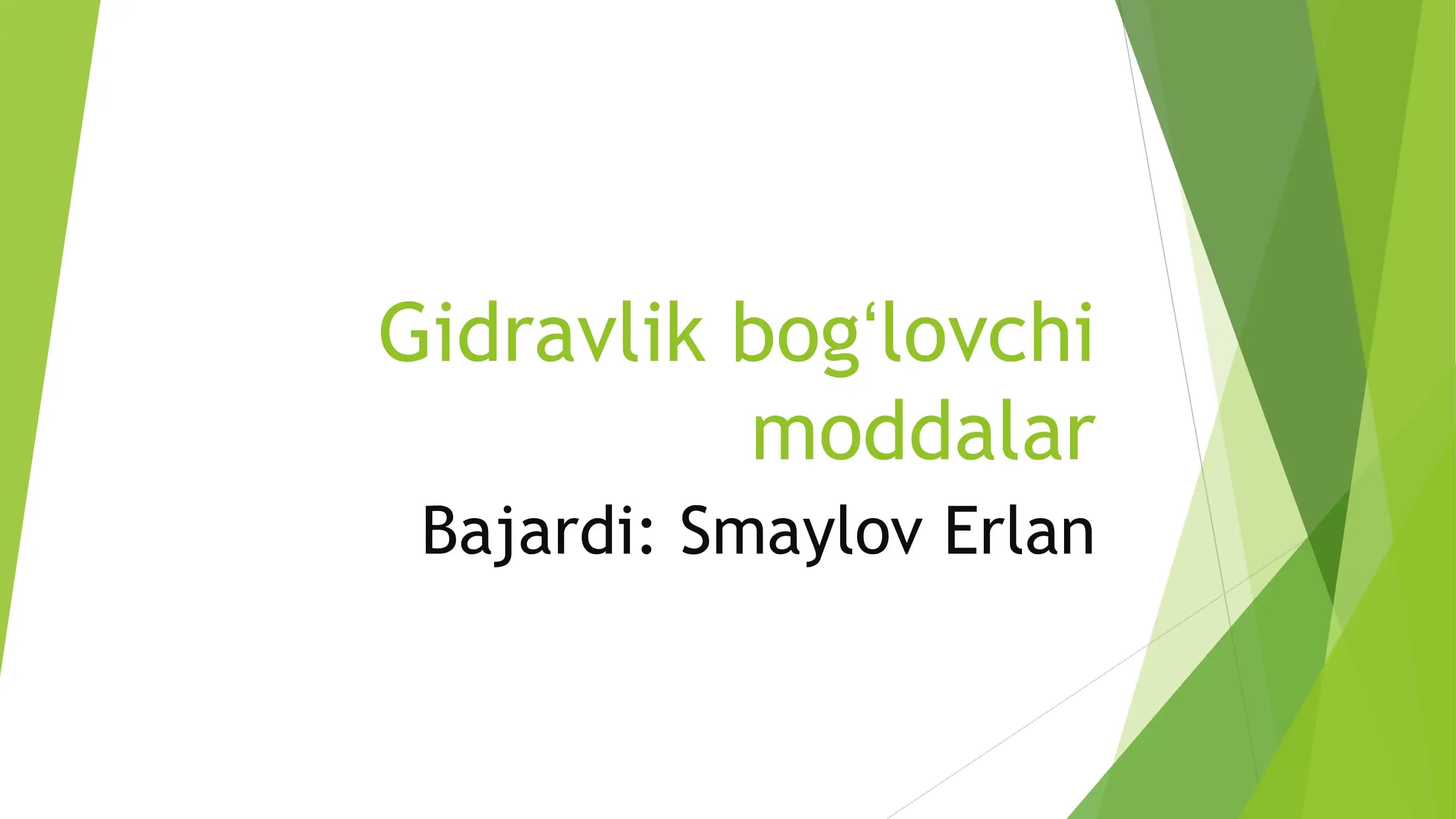 Gidravlik bog'lovchi moddalar