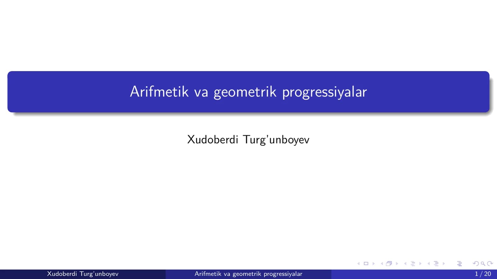 Arifmetik va geometrik progressiyalar