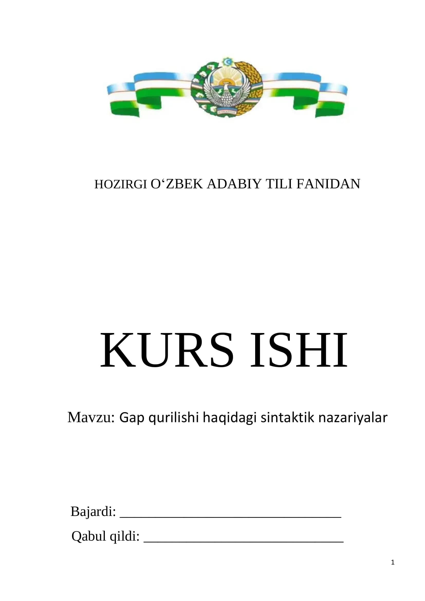 Gap qurilishi haqidagi sintaktik nazariyalar