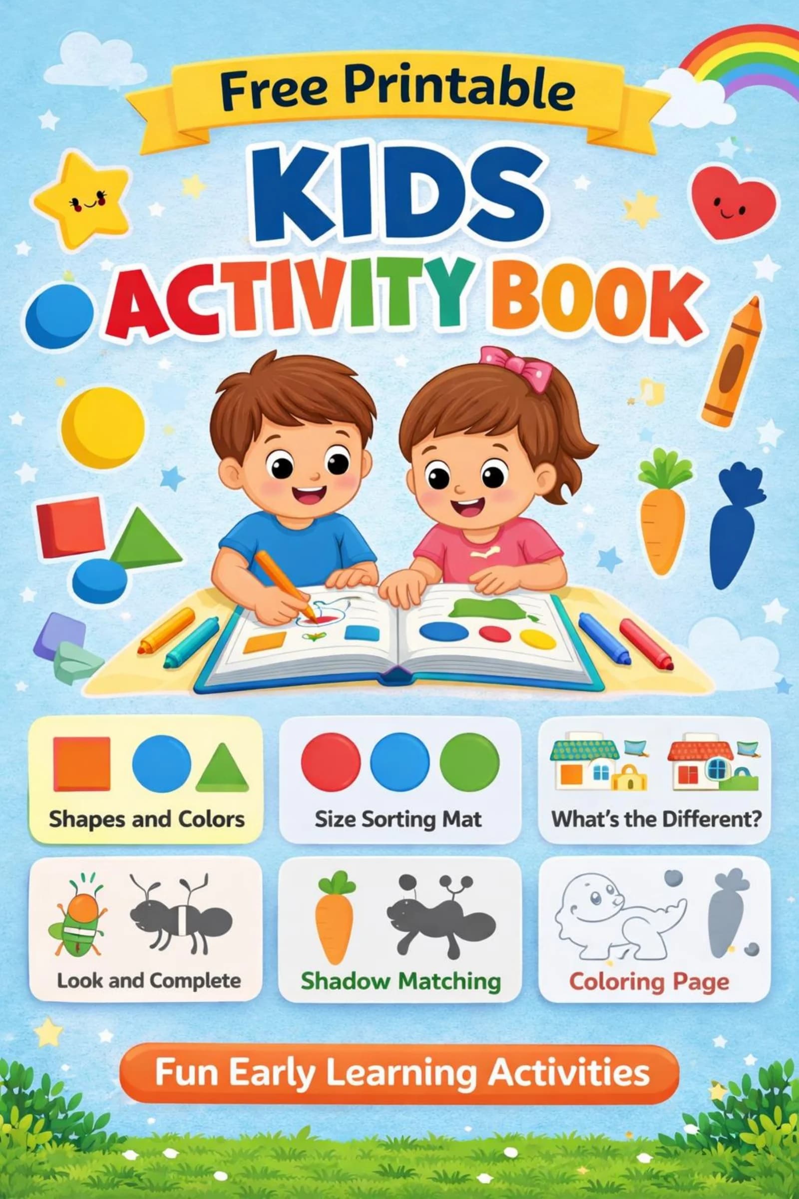Preschool Shapes and Colors Activity Book