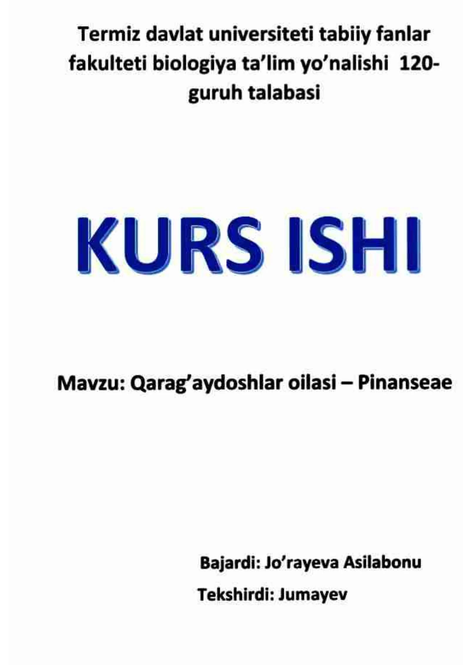 Qarg'aydoshlar oilasi kurs ushi